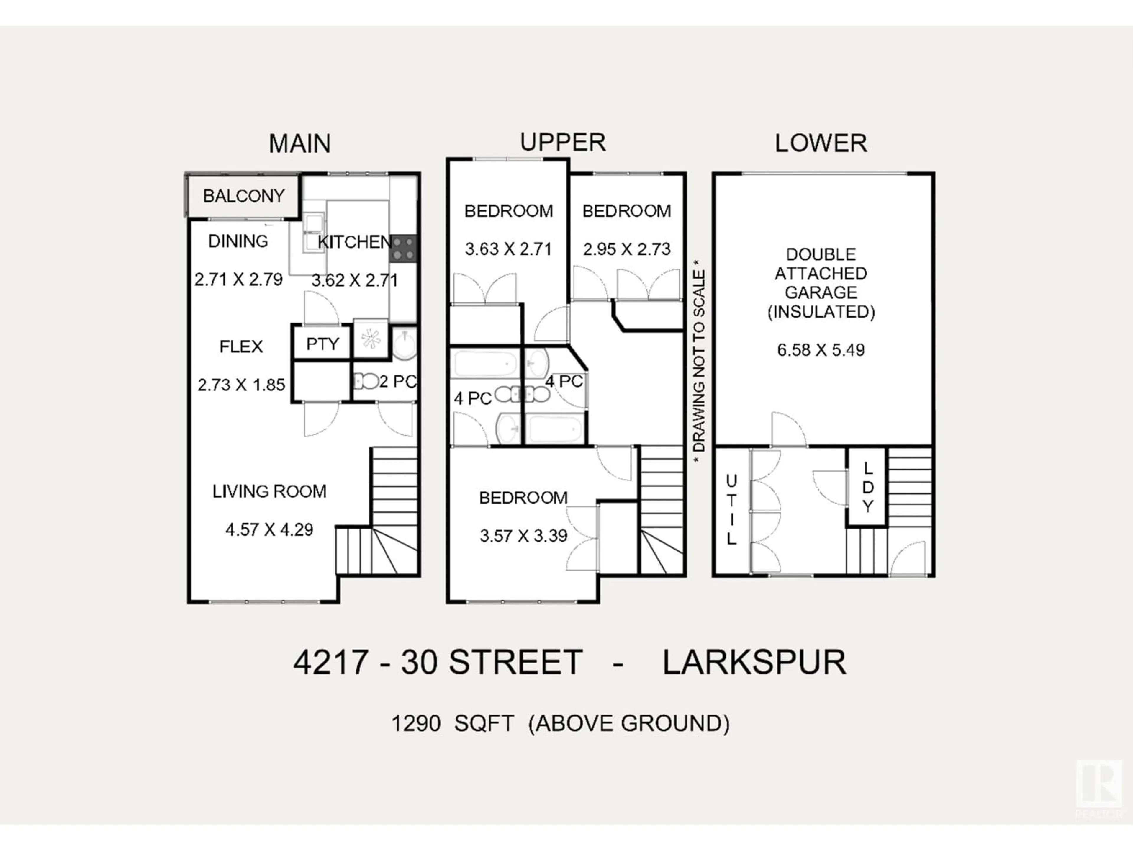 Floor plan for 4217 30 ST, Edmonton Alberta T6T2G9