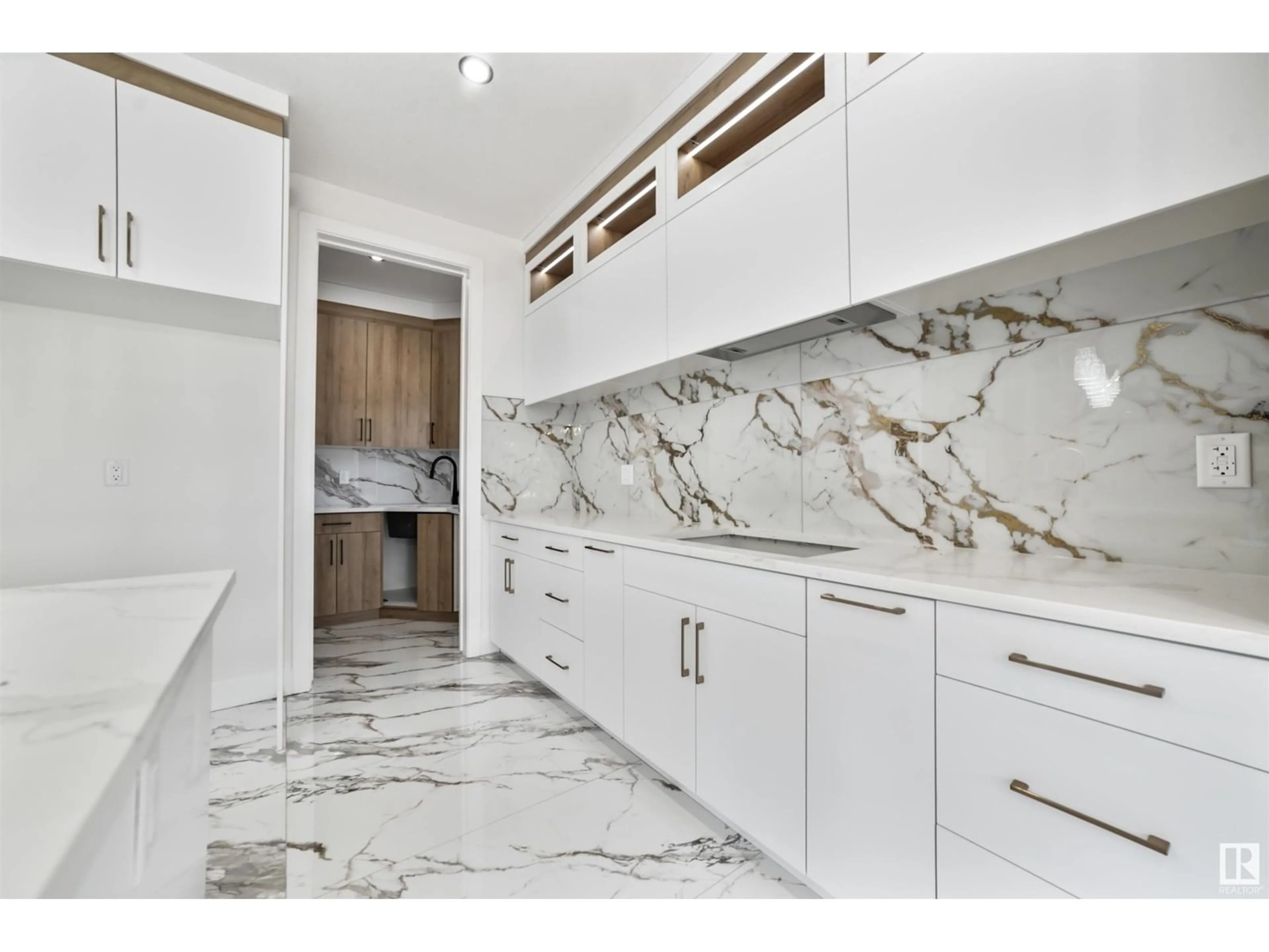 Contemporary kitchen, ceramic/tile floor for 6025 19 ST, Rural Leduc County Alberta T4X3C8