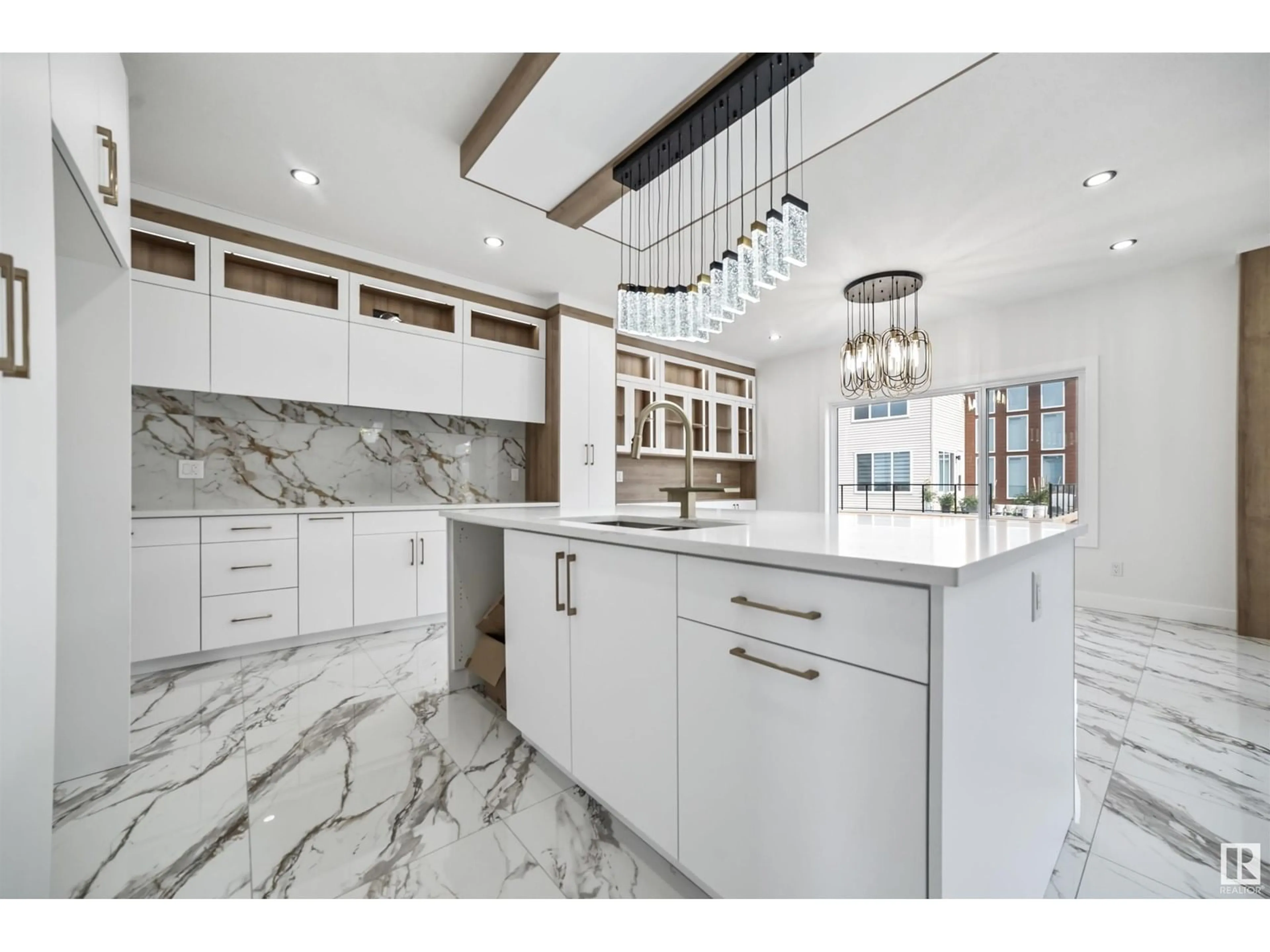 Contemporary kitchen, ceramic/tile floor for 6025 19 ST, Rural Leduc County Alberta T4X3C8