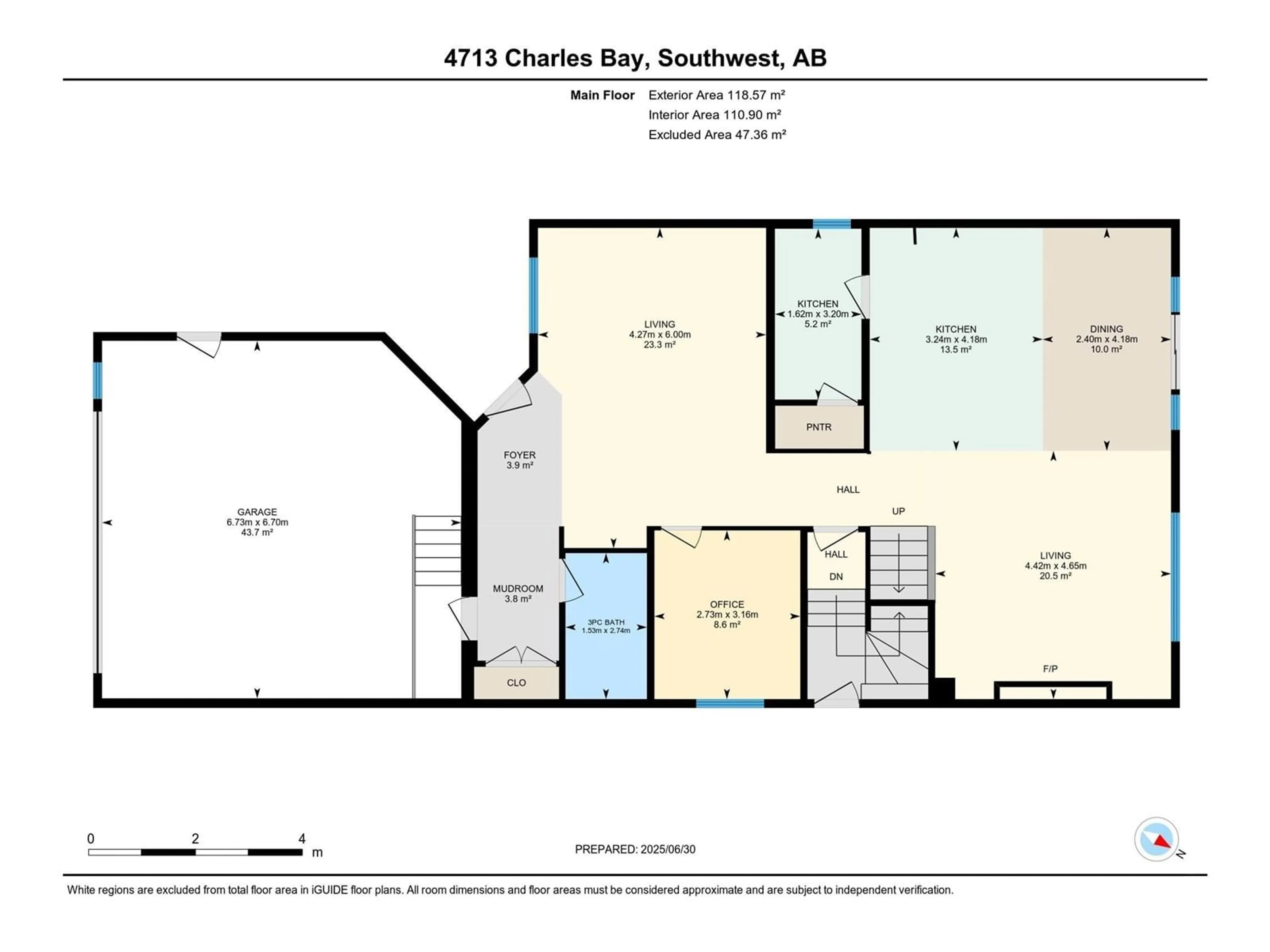 Floor plan for 4713 CHARLES BAY, Edmonton Alberta T6W3H1