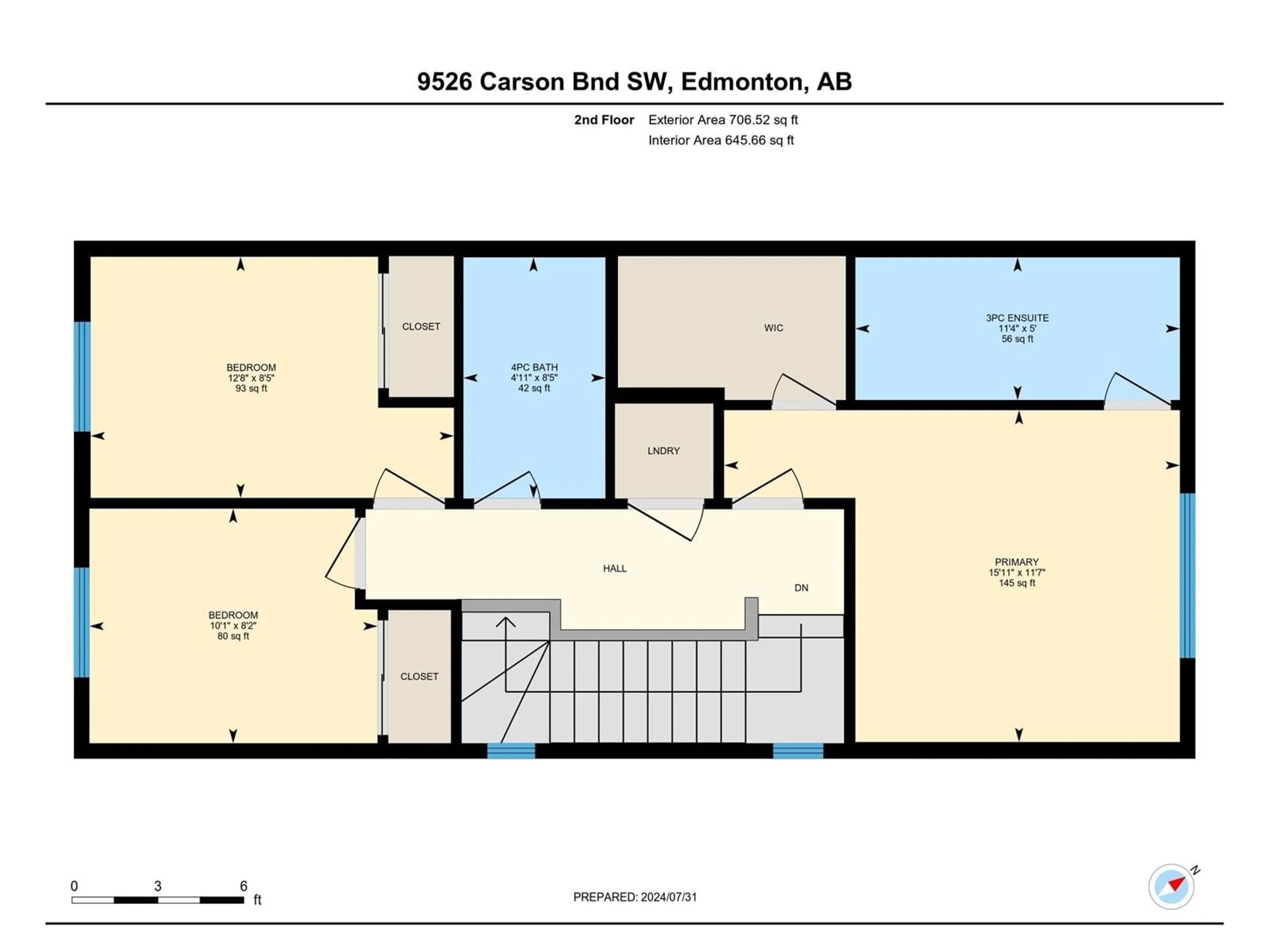 Floor plan for SW - 9526 CARSON BEND BN, Edmonton Alberta T6W5G7