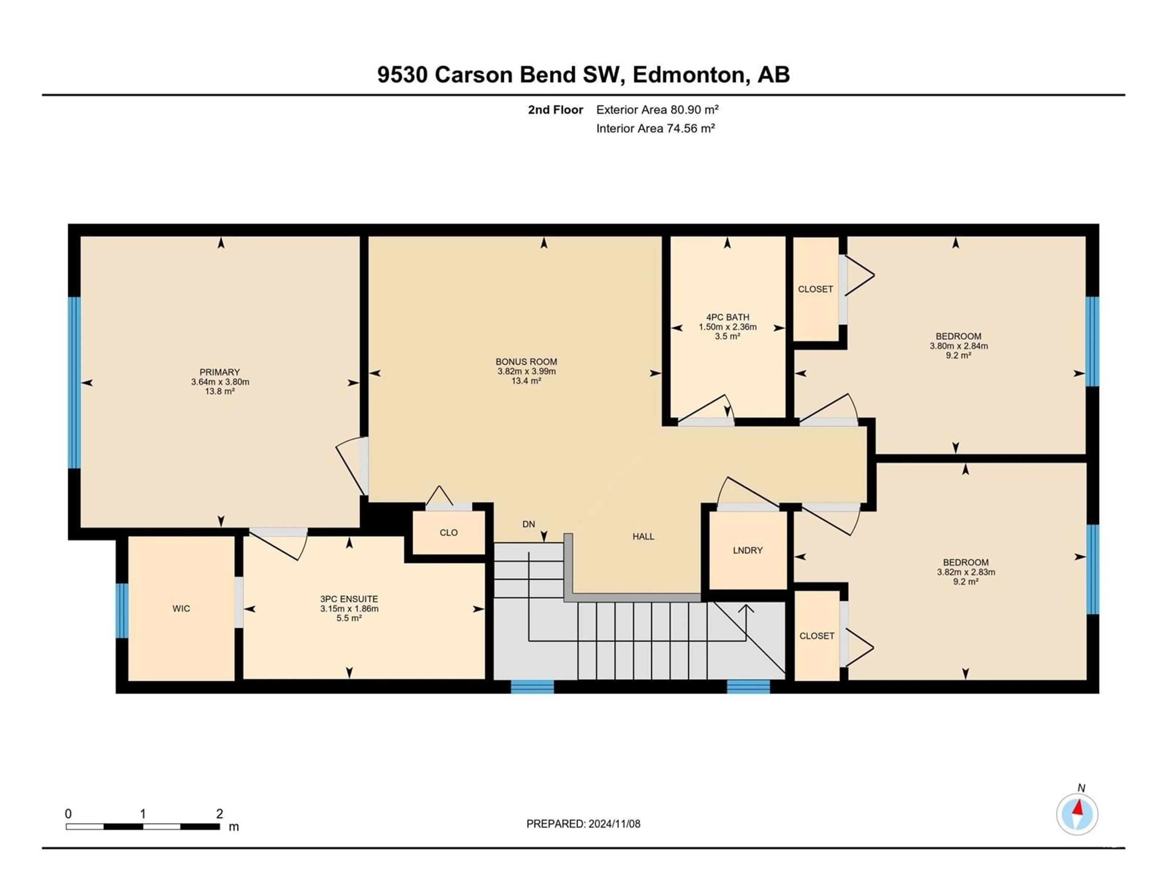 Floor plan for SW - 9530 CARSON BEND BN, Edmonton Alberta T6W5G7