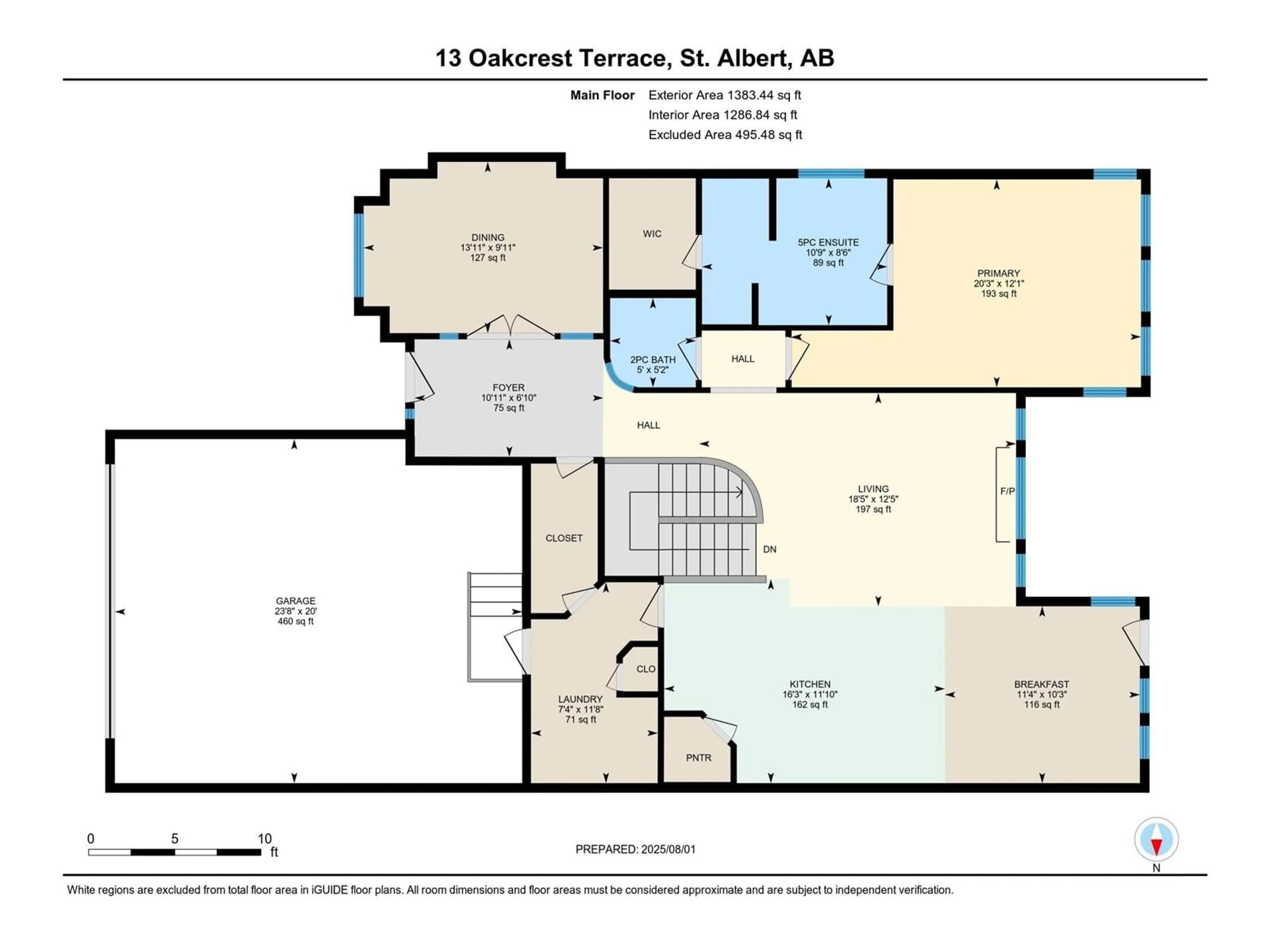 Floor plan for 13 OAKCREST TC, St. Albert Alberta T8N3L1