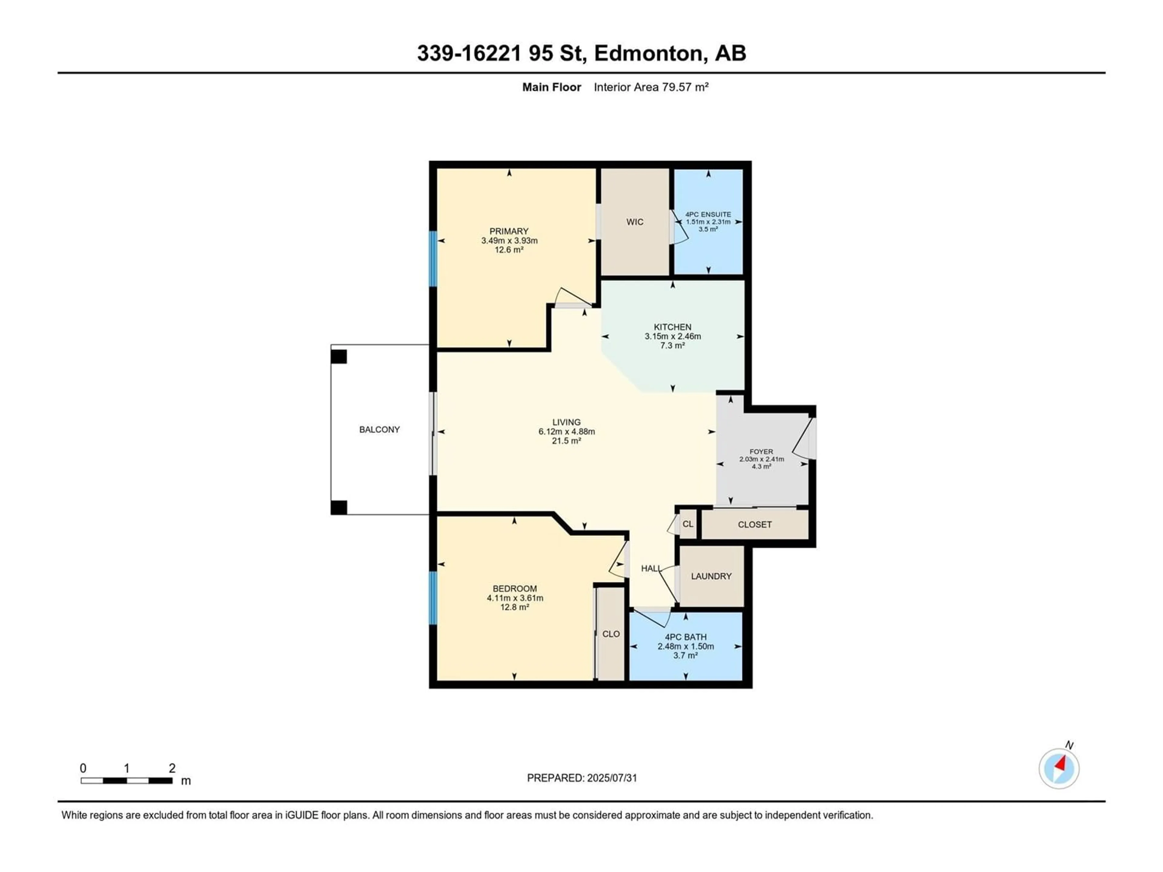 Floor plan for #339 - 16221 95 ST NW, Edmonton Alberta T5Z3V3