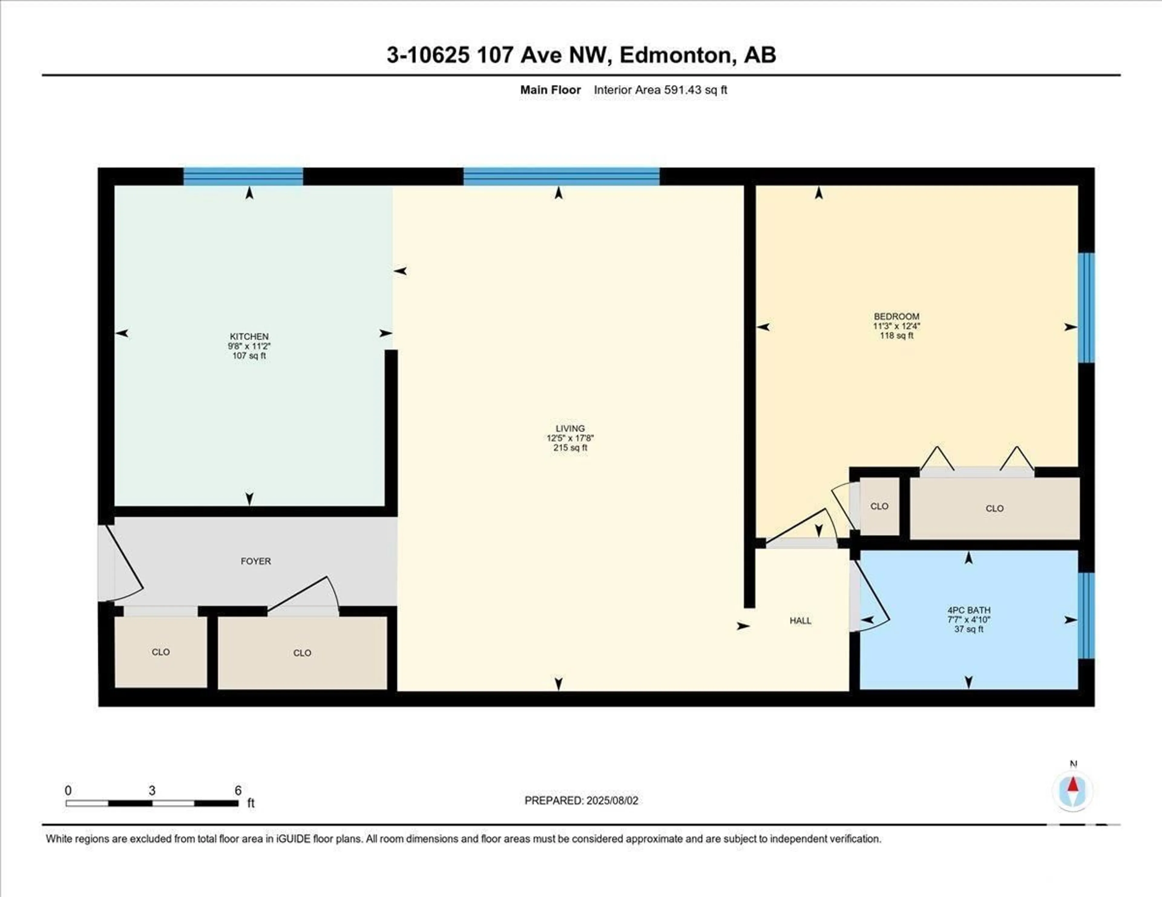 Floor plan for #3 - 10625 107 AV, Edmonton Alberta T5H0W5