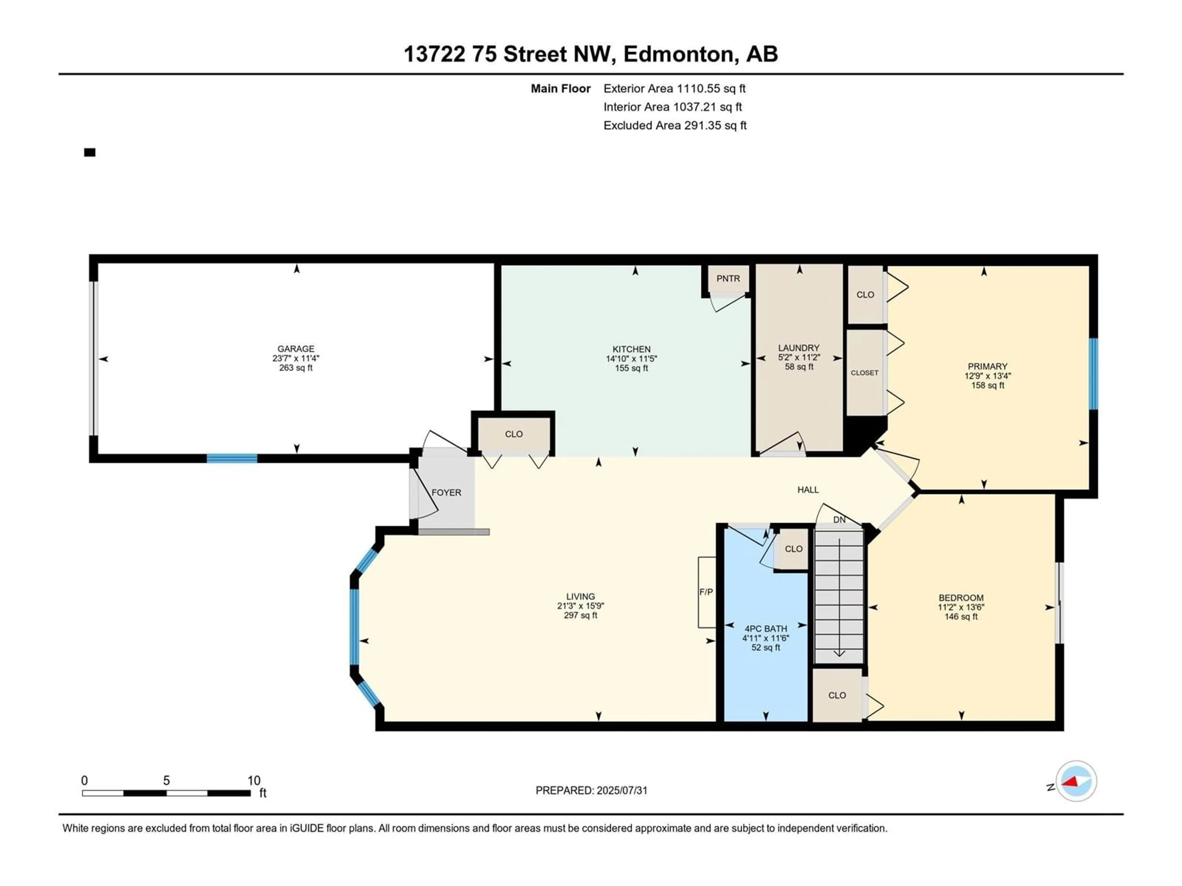 Floor plan for NW - 13722 75 ST, Edmonton Alberta T5C3R3