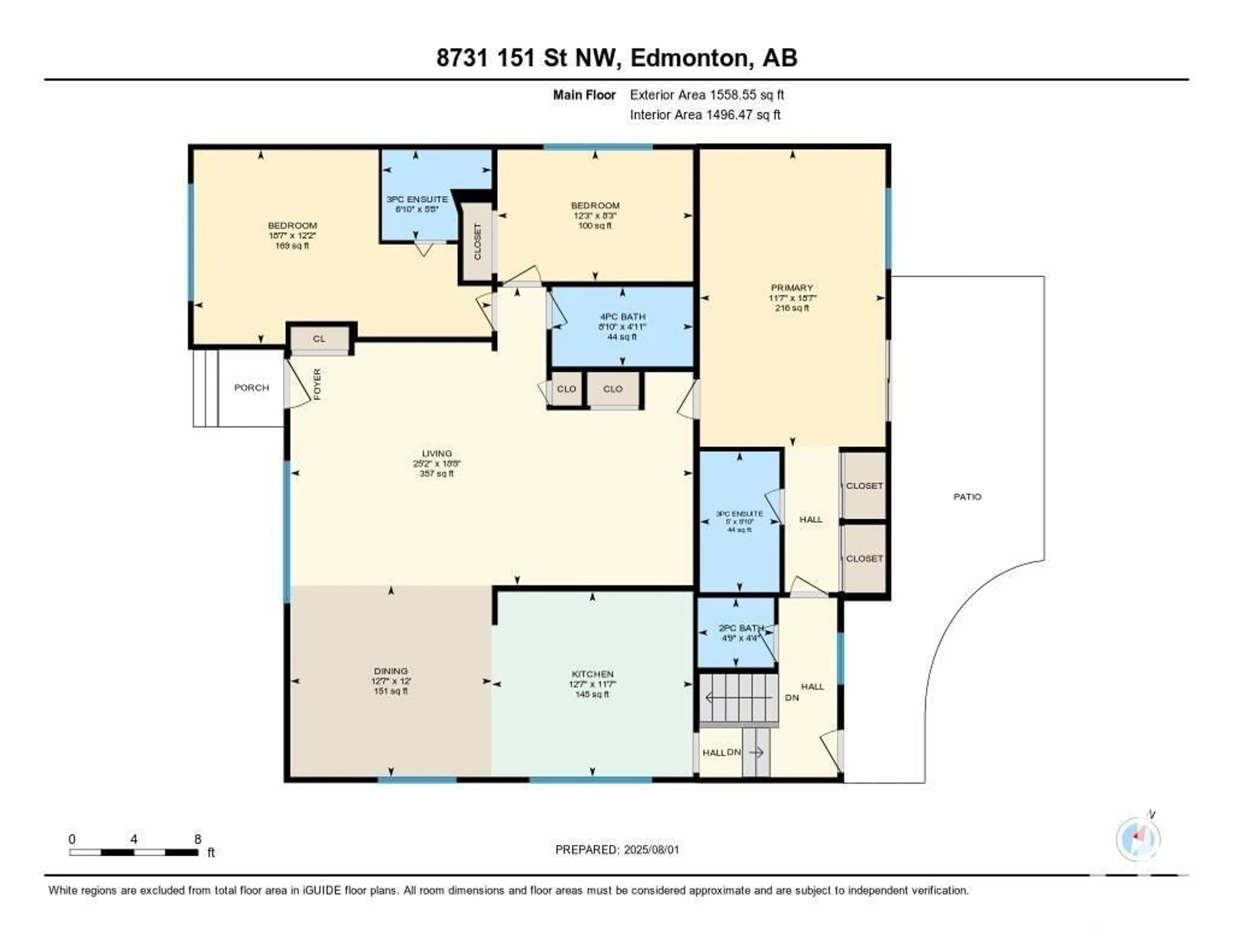 Floor plan for 8731 151 ST, Edmonton Alberta T5R1H9