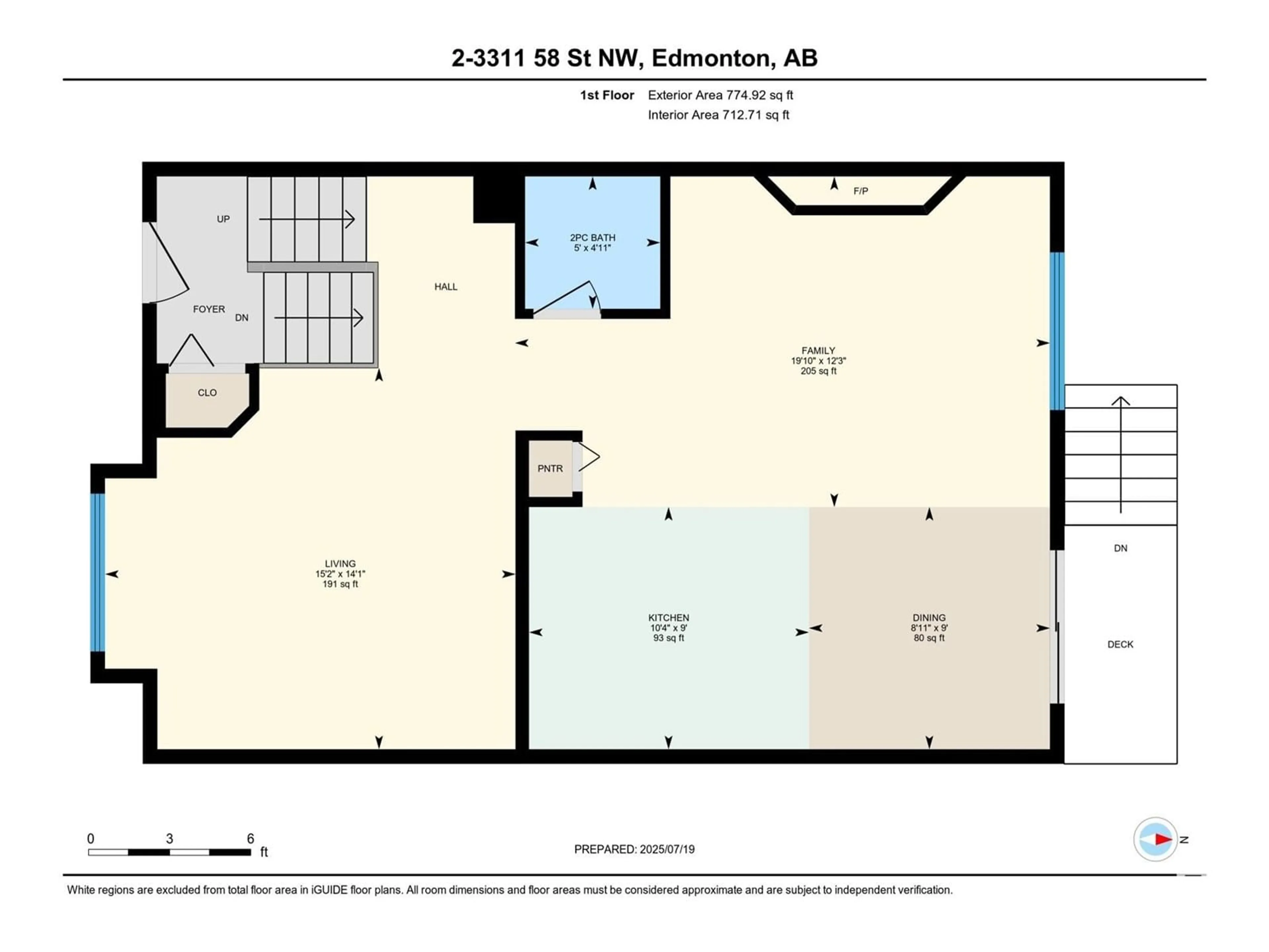 Floor plan for #2 - 3311 58 ST, Edmonton Alberta T6L6X3