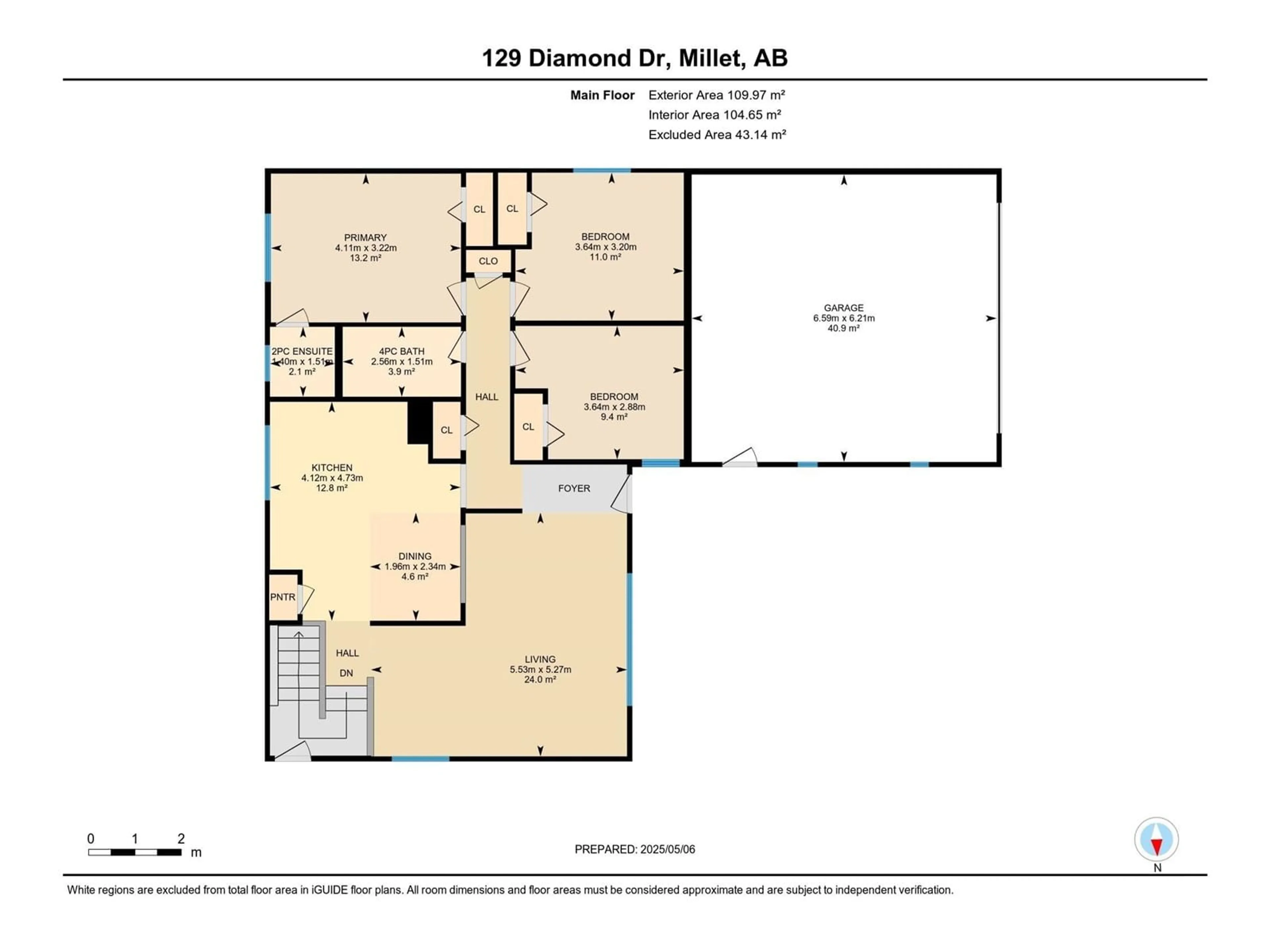 Floor plan for 129 DIAMOND DR, Millet Alberta T0C1Z0