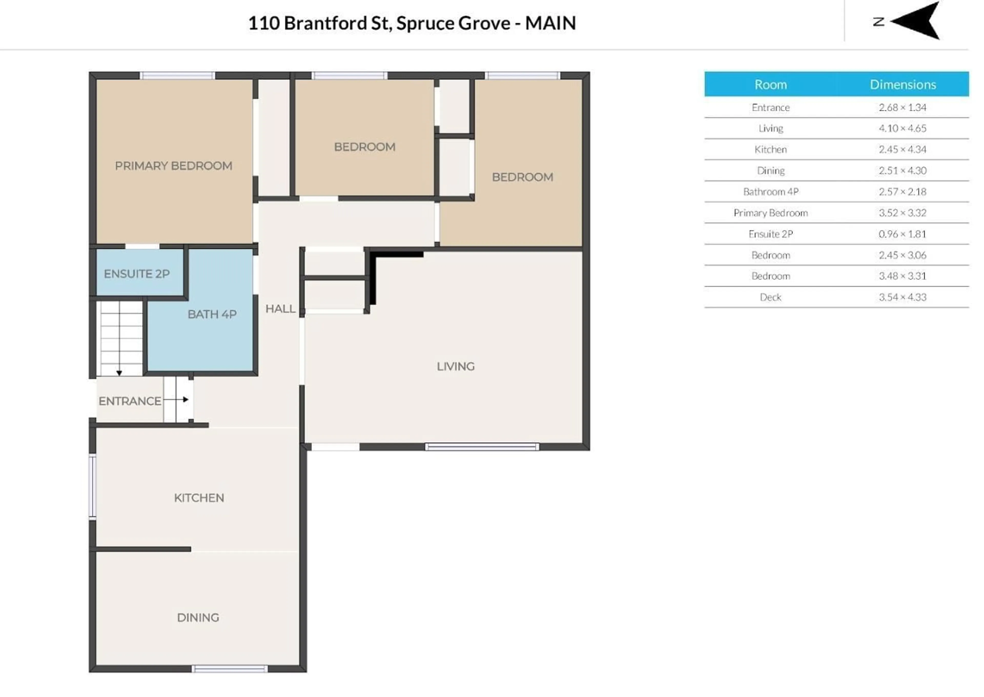 Floor plan for 110 BRANTFORD ST, Spruce Grove Alberta T7X2Z9