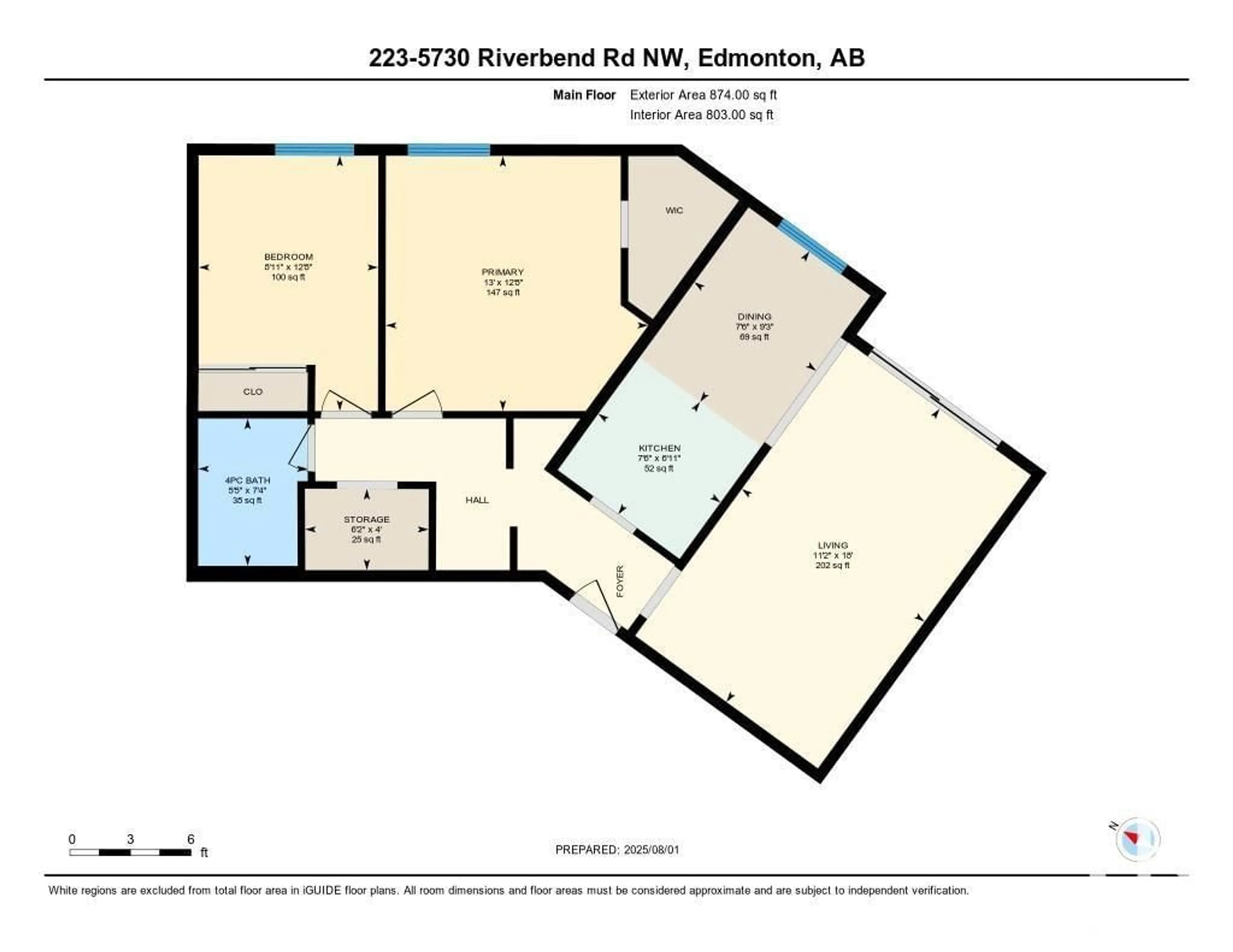 Floor plan for #223 - 5730 RIVERBEND RD, Edmonton Alberta T6H4T4