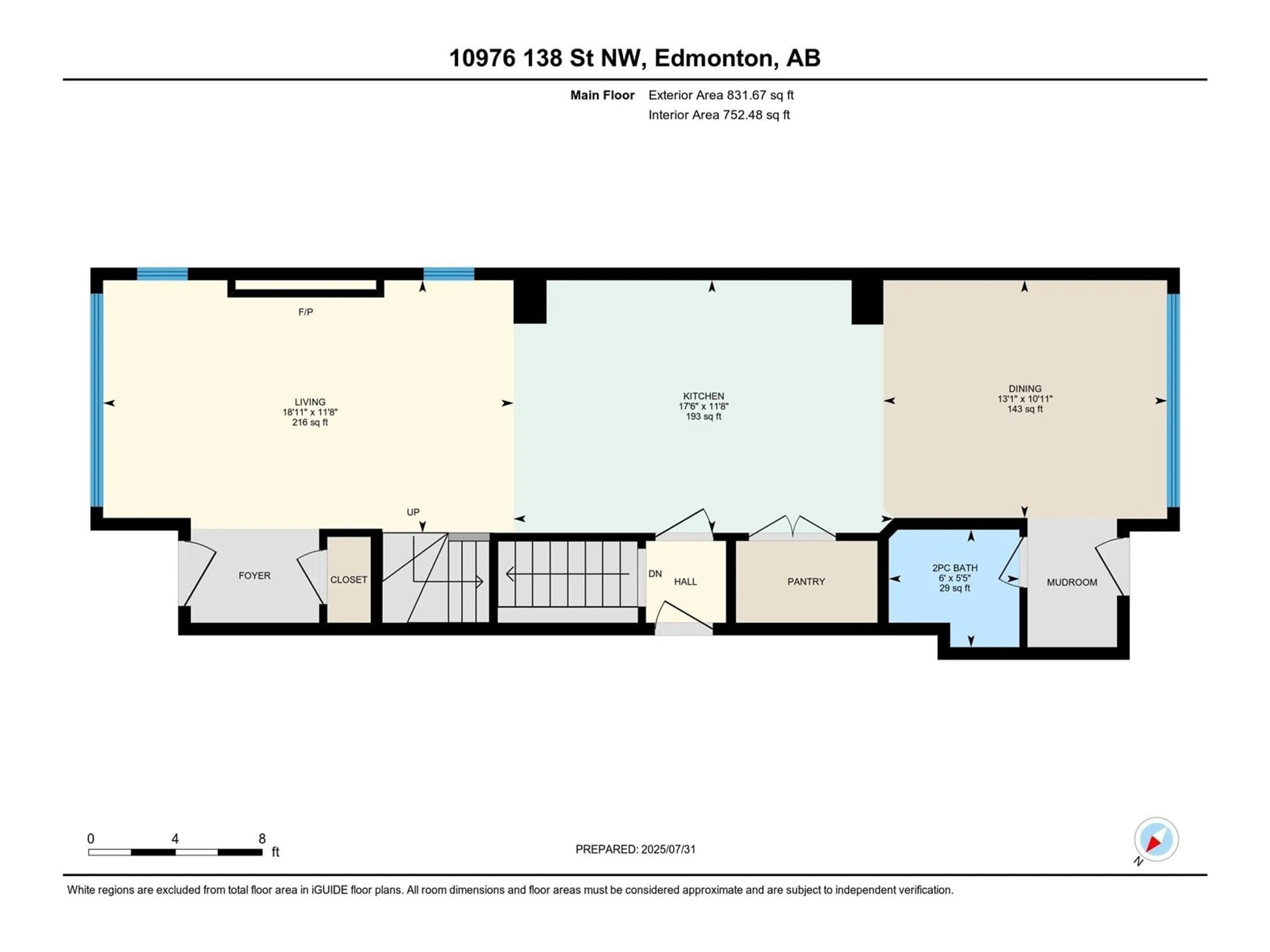 Floor plan for NW - 10976 138 ST, Edmonton Alberta T5M1P2
