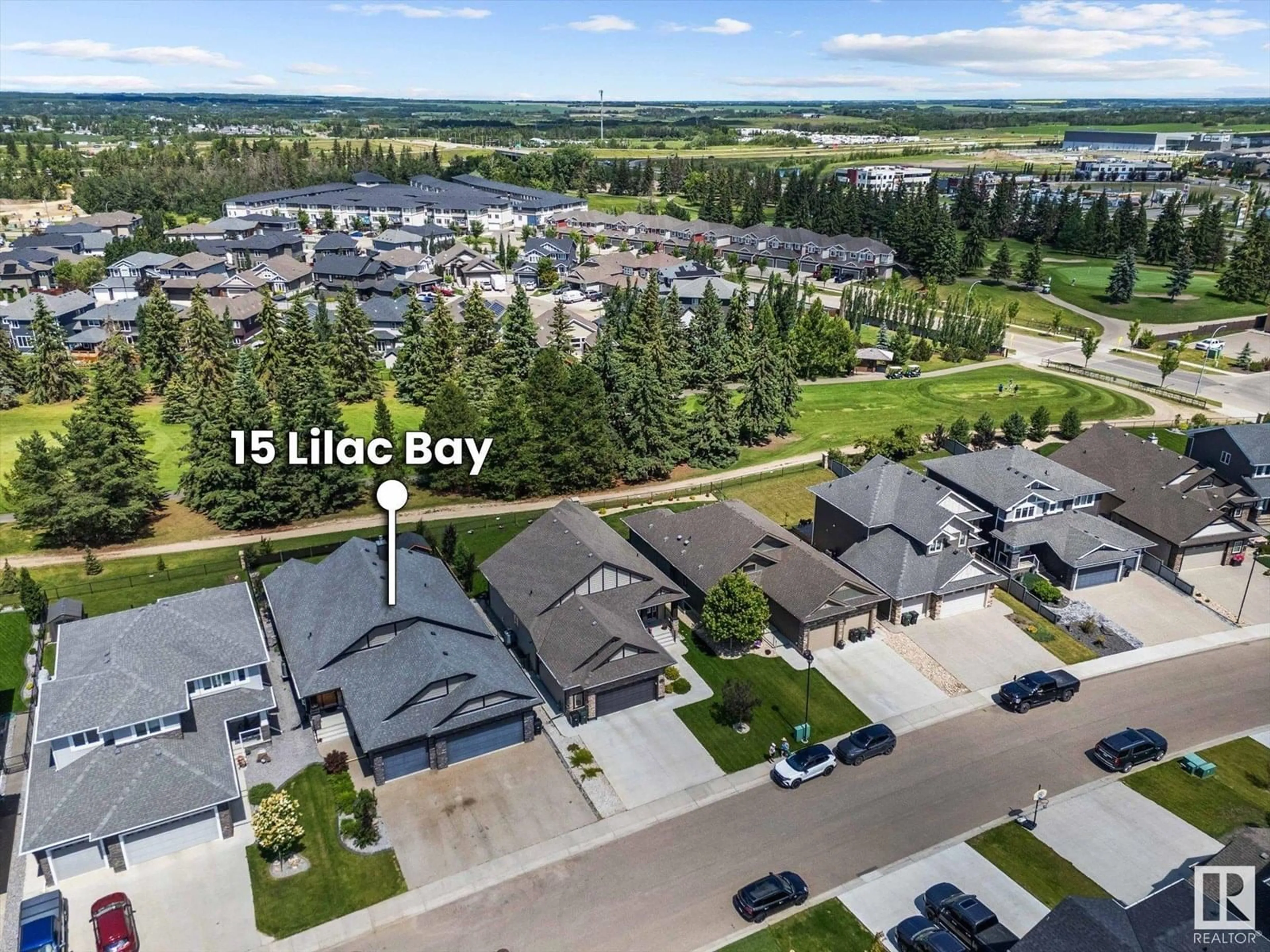 A pic from outside/outdoor area/front of a property/back of a property/a pic from drone, water/lake/river/ocean view for 15 LILAC BA, Spruce Grove Alberta T7X0V7