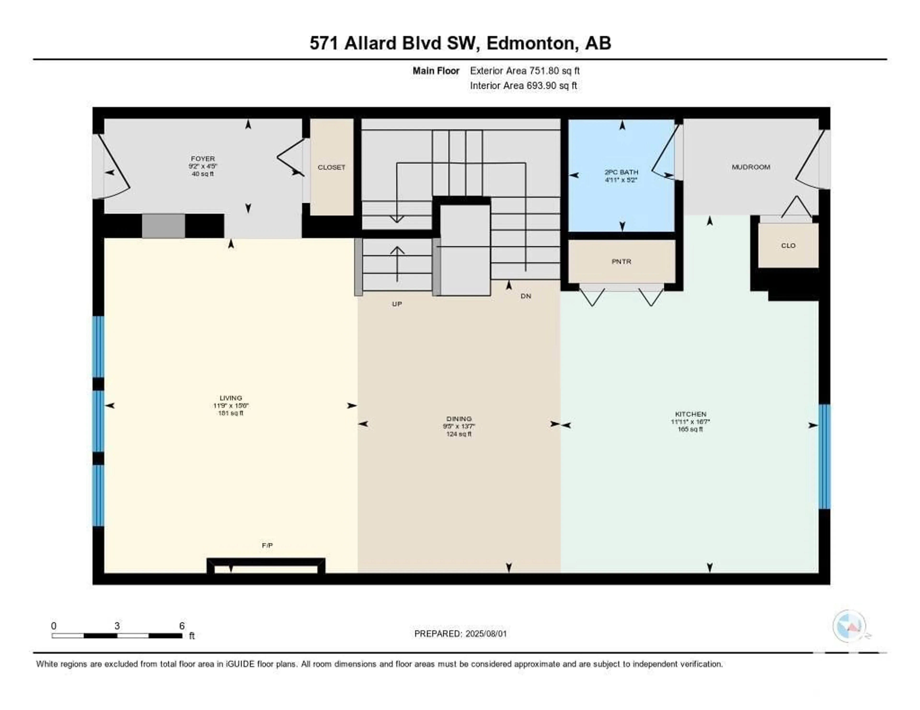 Floor plan for 571 ALLARD BV, Edmonton Alberta T6W0X4
