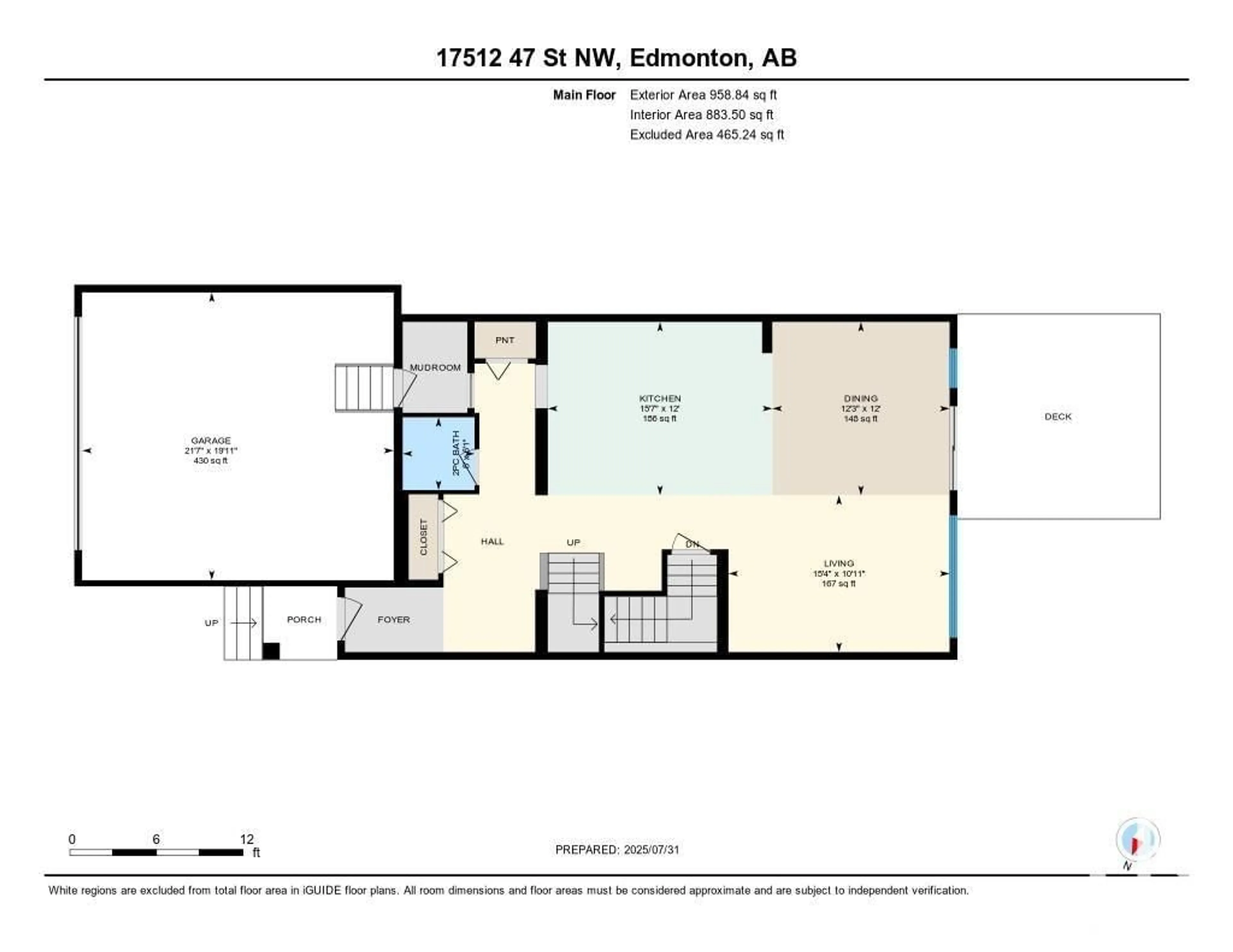Floor plan for 17512 47 ST, Edmonton Alberta T5Y3Z8