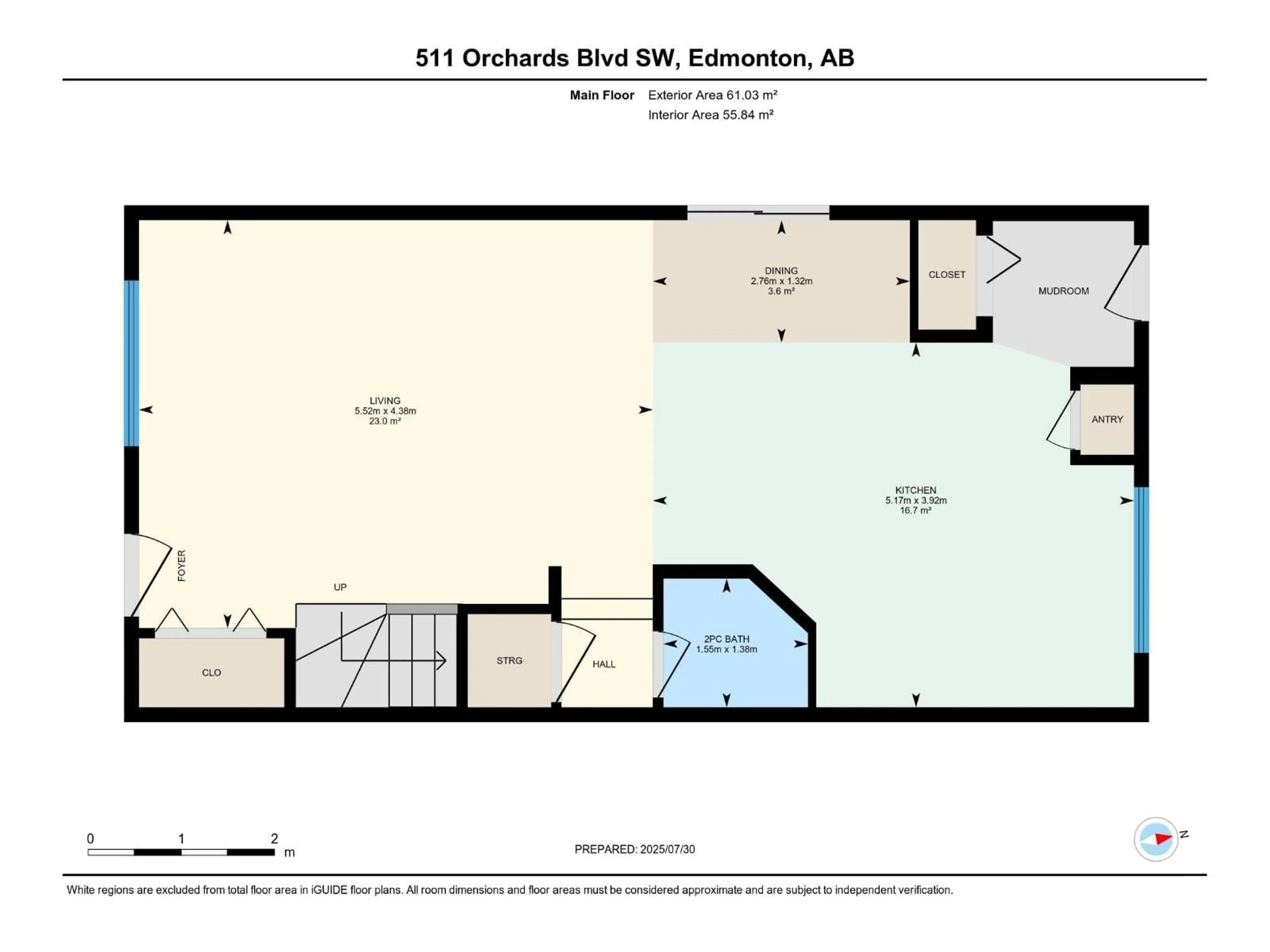 Floor plan for 511 ORCHARDS BV, Edmonton Alberta T6X2B7