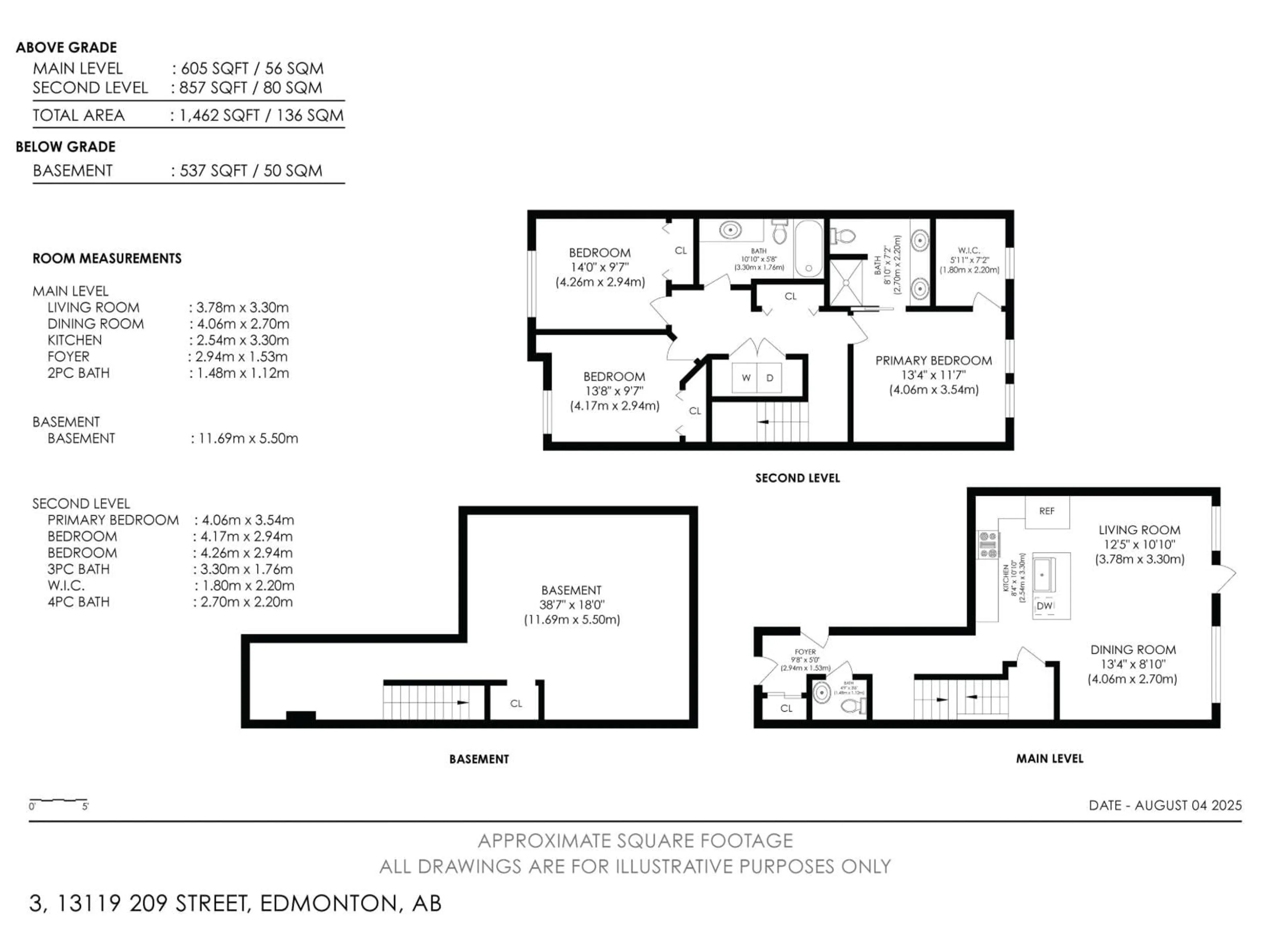 Floor plan for #3 - 13119 209 ST NW, Edmonton Alberta T5S0P4