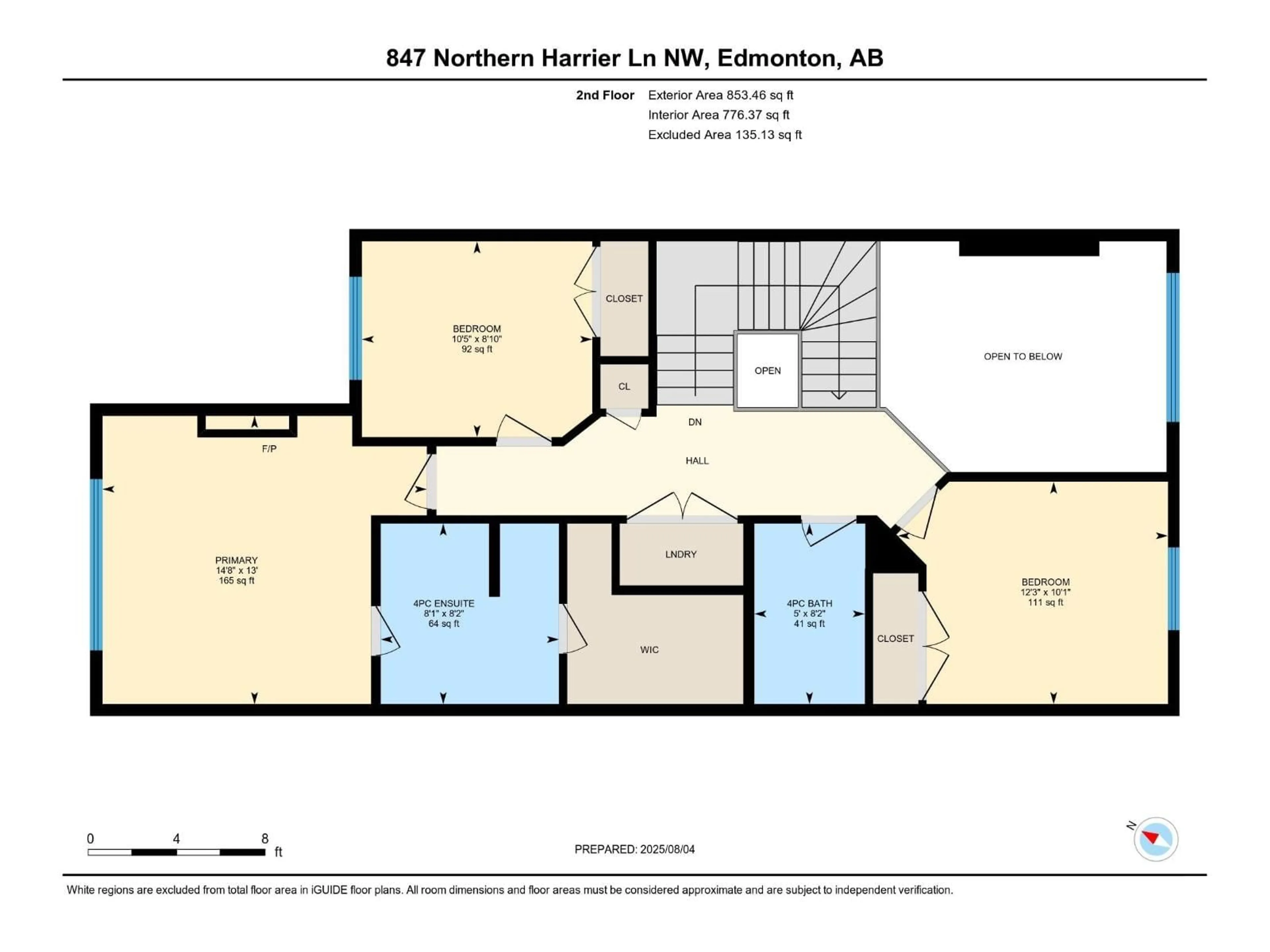 Floor plan for 847 NORTHERN HARRIER LN, Edmonton Alberta T5S0H5