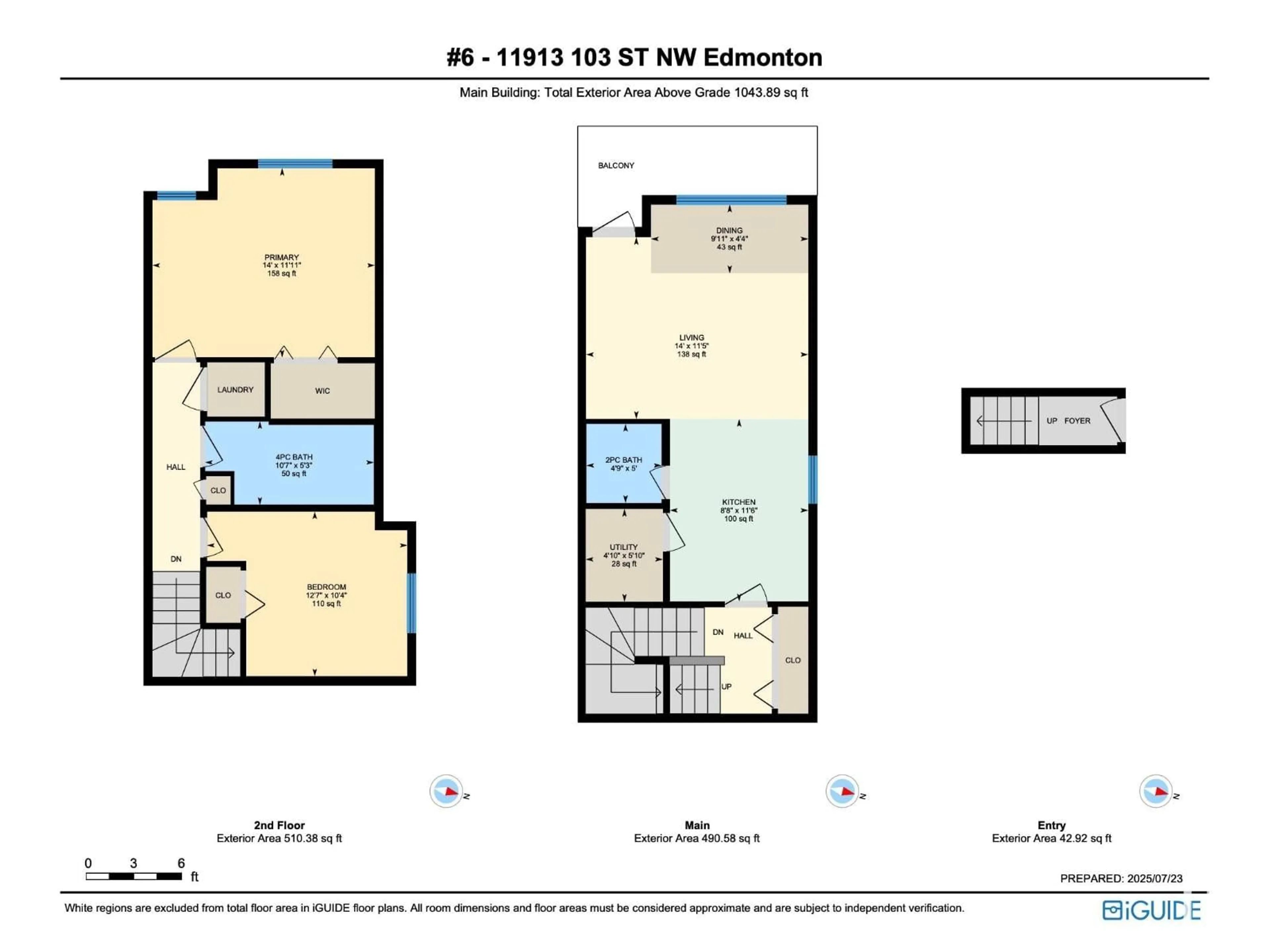 Floor plan for #6 - 11913 103 ST NW, Edmonton Alberta T5G2J4