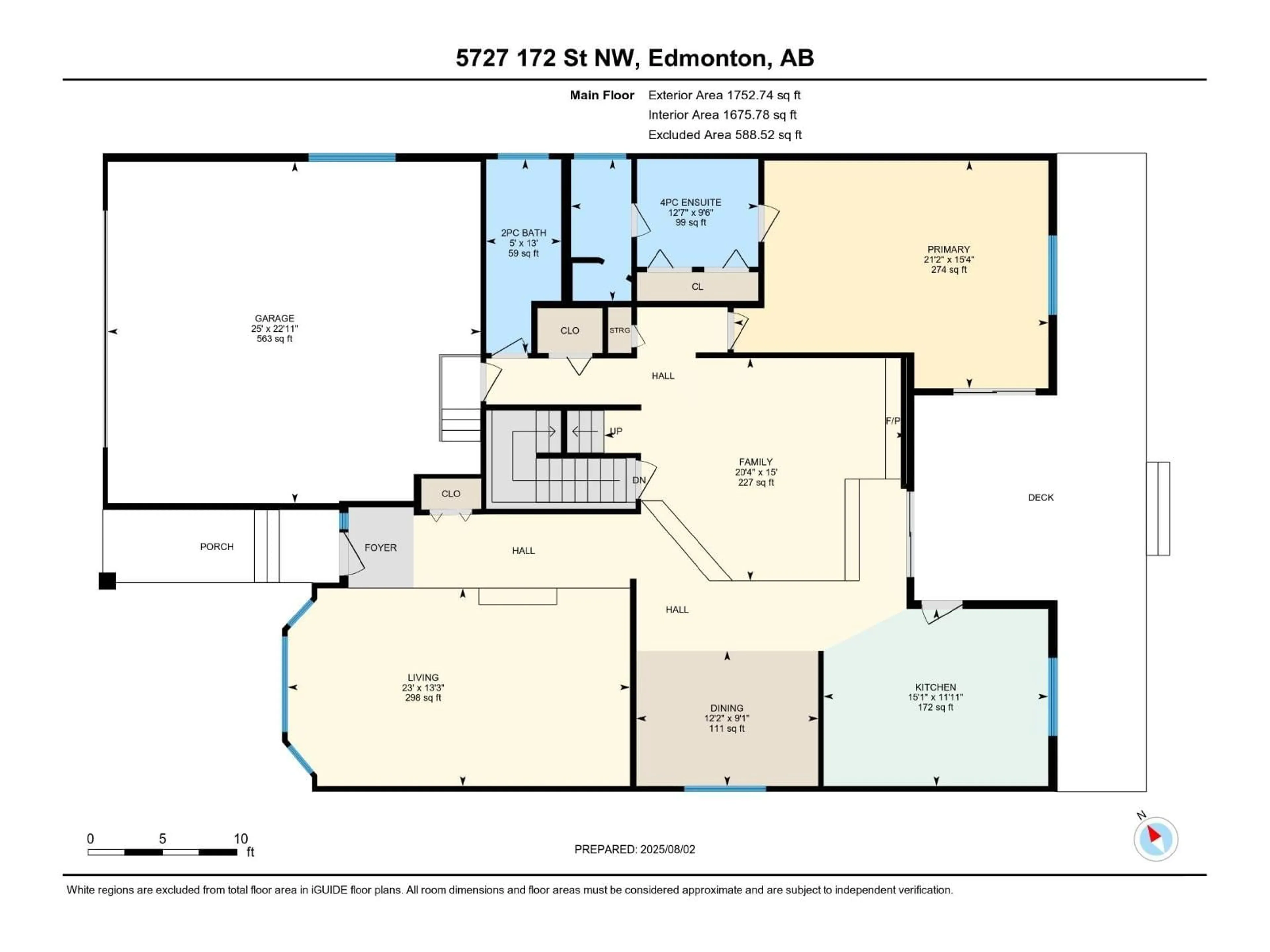 Floor plan for 5727 172 ST, Edmonton Alberta T6M1A4