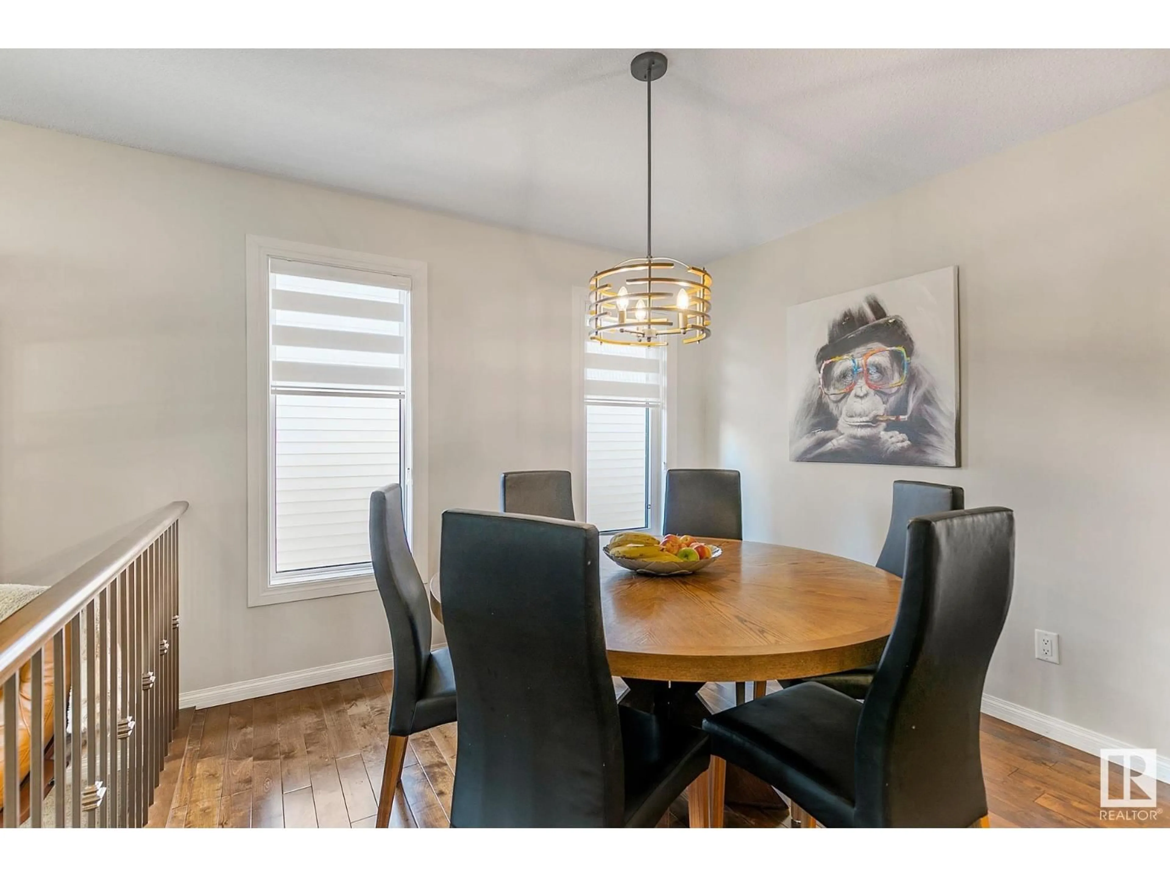 Dining room, wood/laminate floor for 15808 76 ST, Edmonton Alberta T5Z2S1