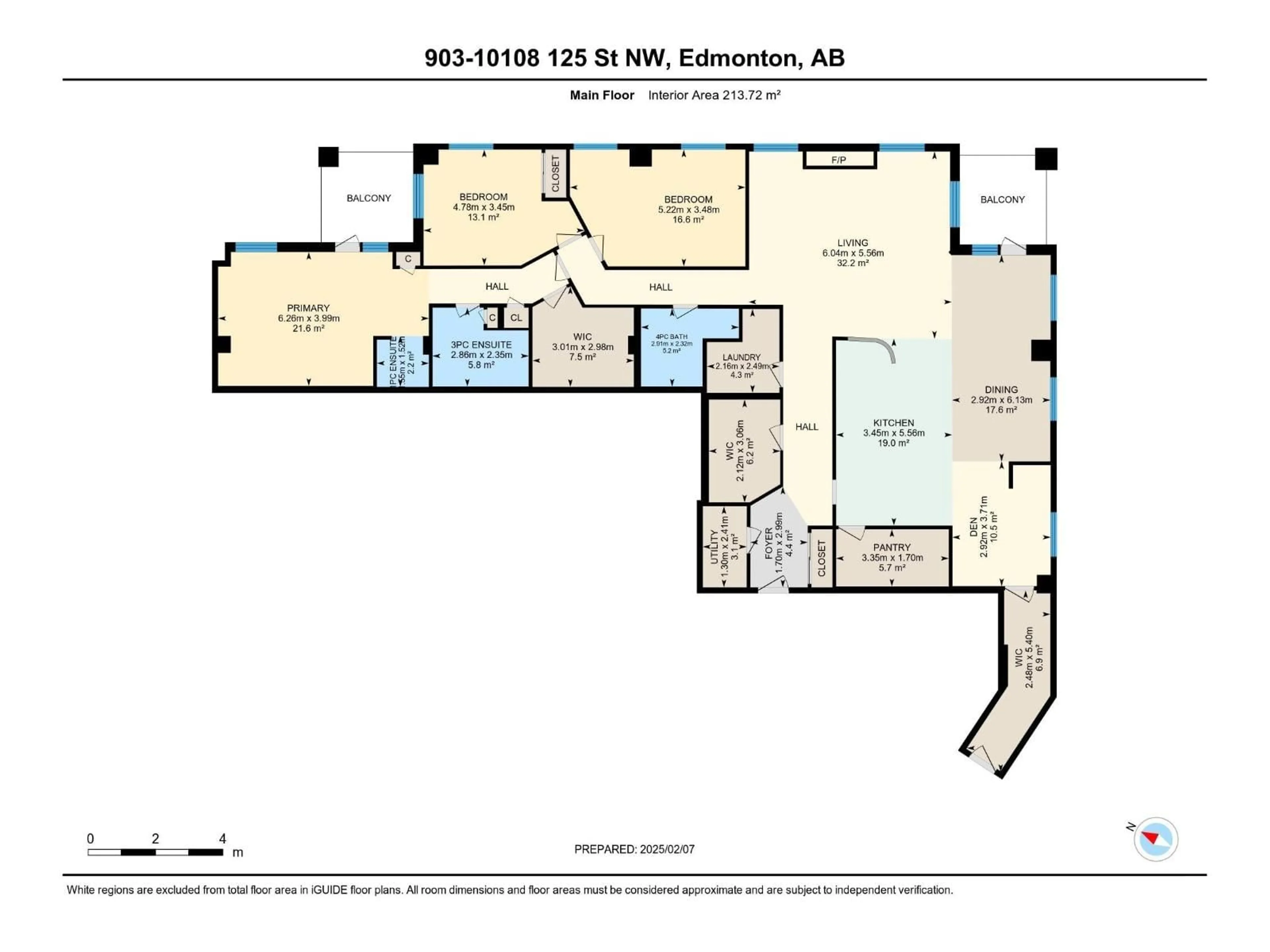 Floor plan for 903 - 10108 125 ST, Edmonton Alberta T5N4B6