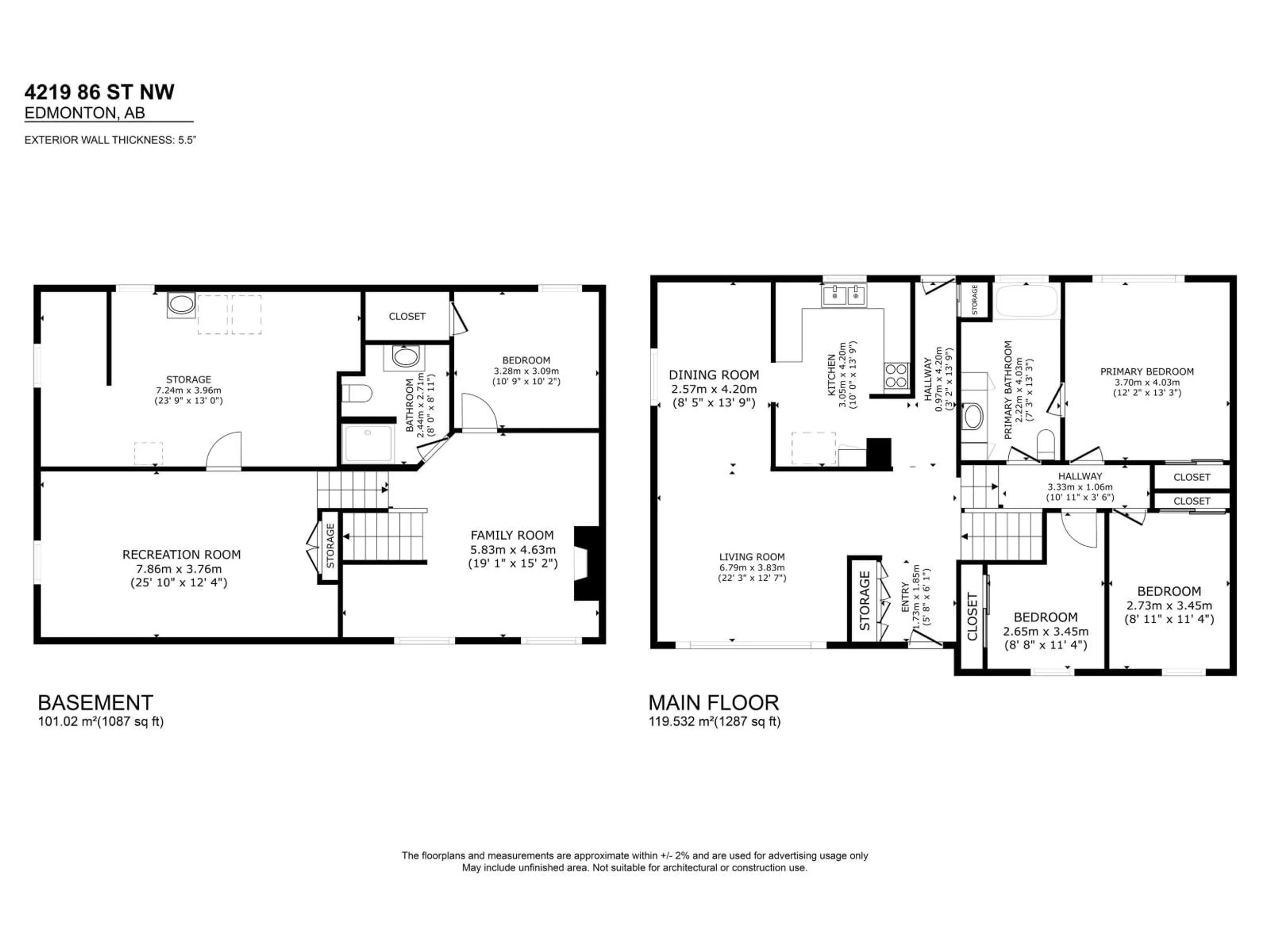 Floor plan for 4219 86 ST, Edmonton Alberta T6K1E4