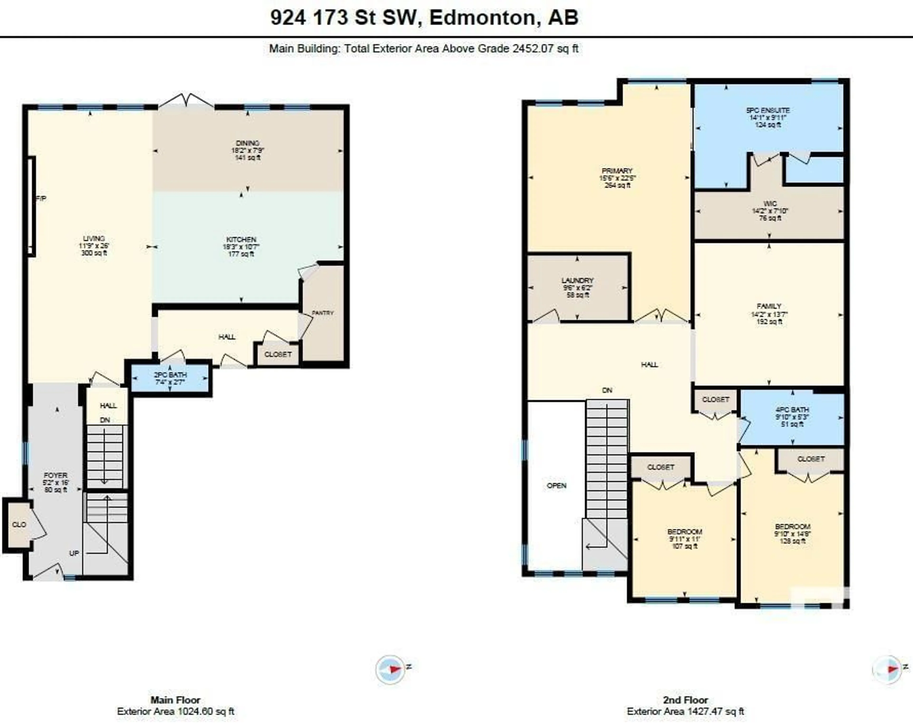 Floor plan for SW SW - 924 173 ST, Edmonton Alberta T6W3V5
