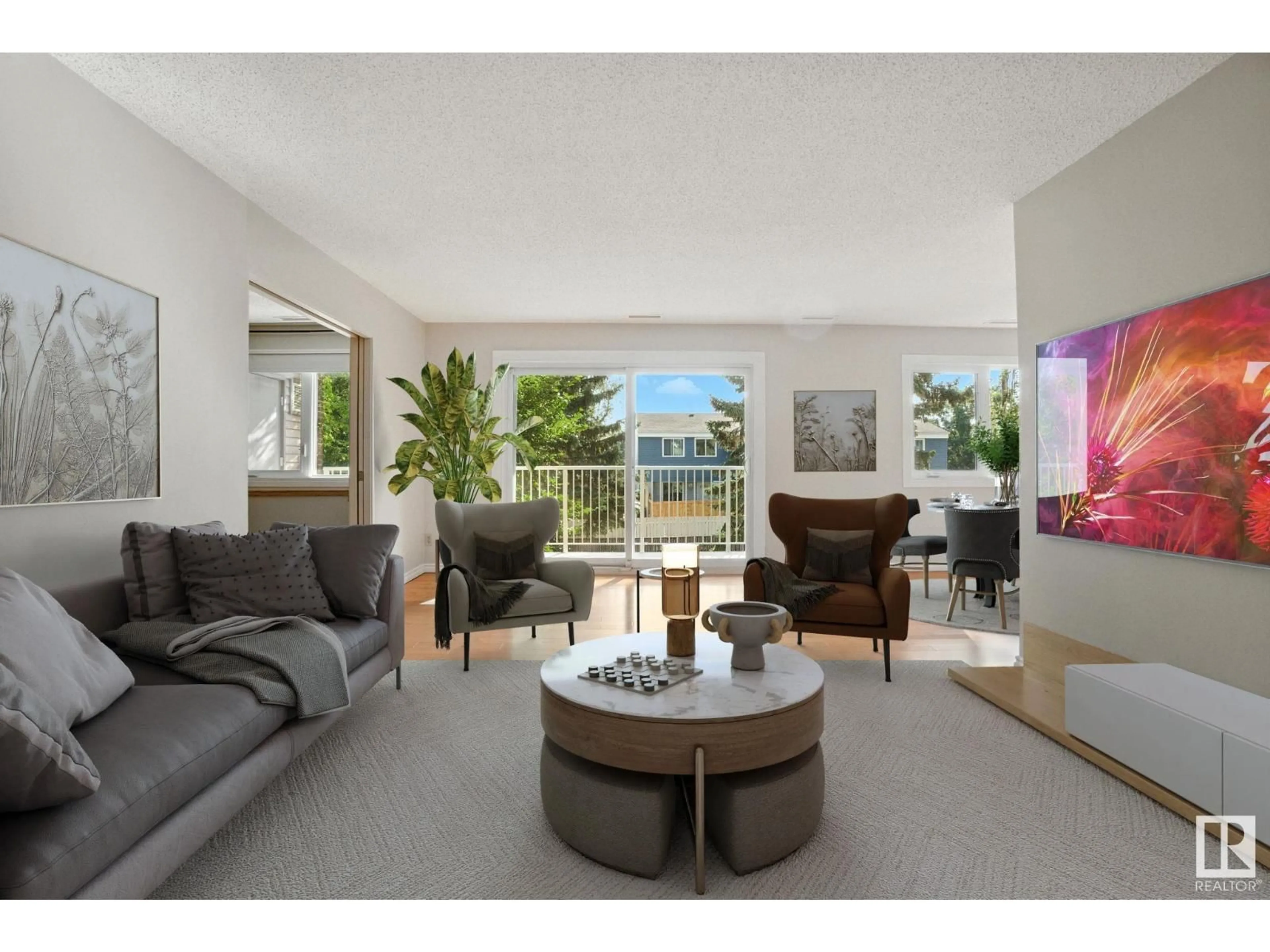 Living room with furniture, unknown for #213 - 14810 51 AV, Edmonton Alberta T6H5G5