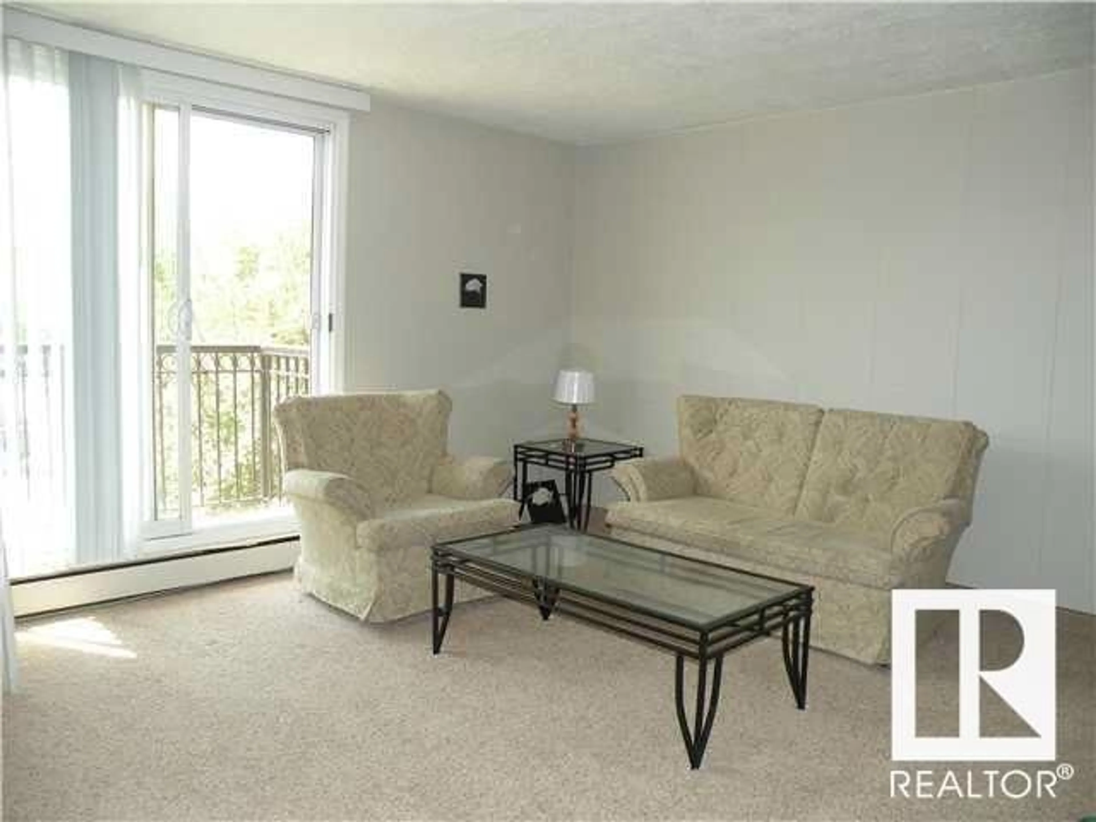 Living room with furniture, carpet floor for #206 - 10616 156 ST, Edmonton Alberta T5P2S1
