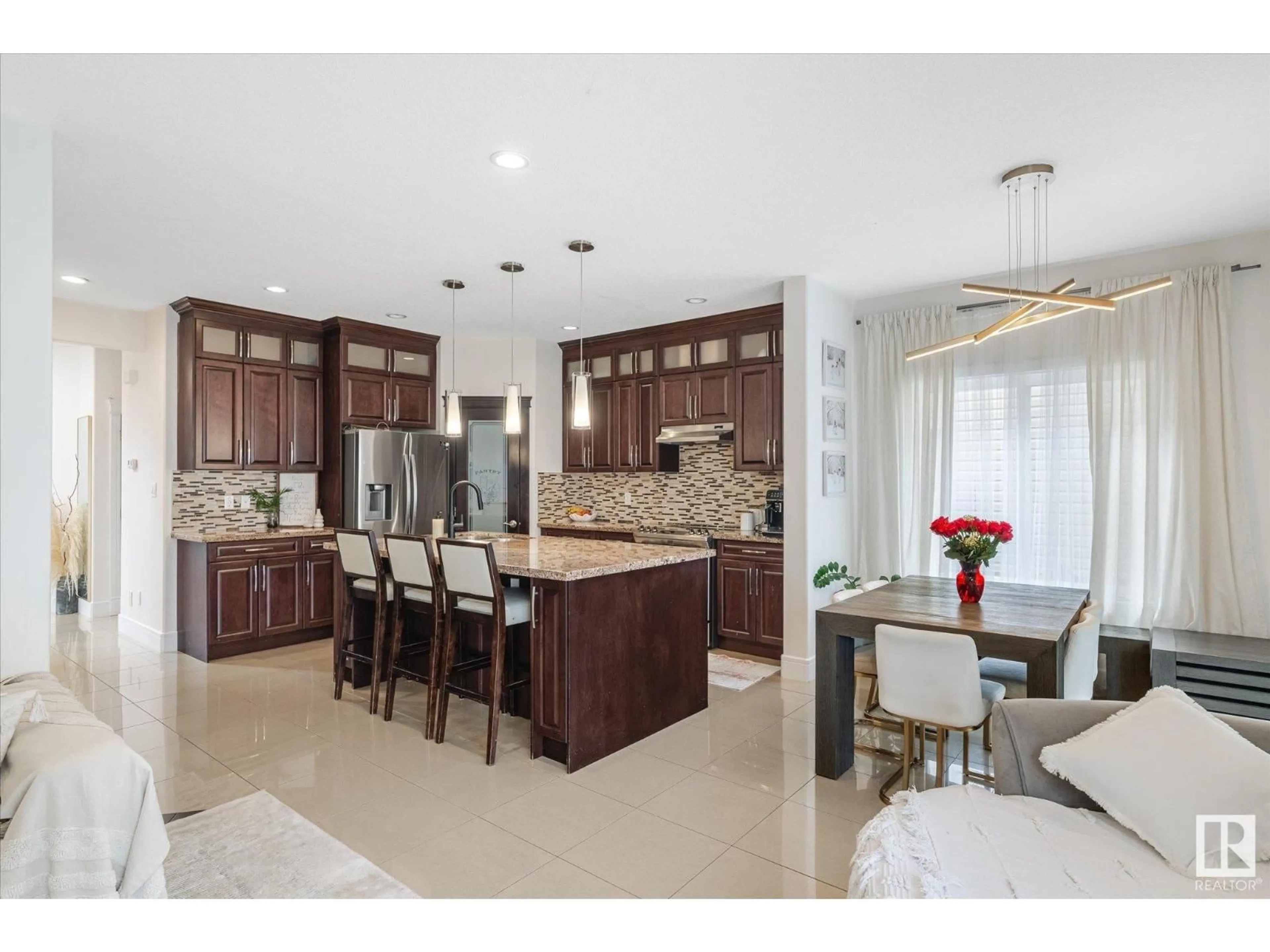 Open concept kitchen, ceramic/tile floor for 312 AVENA LI, Leduc Alberta T9E0P2