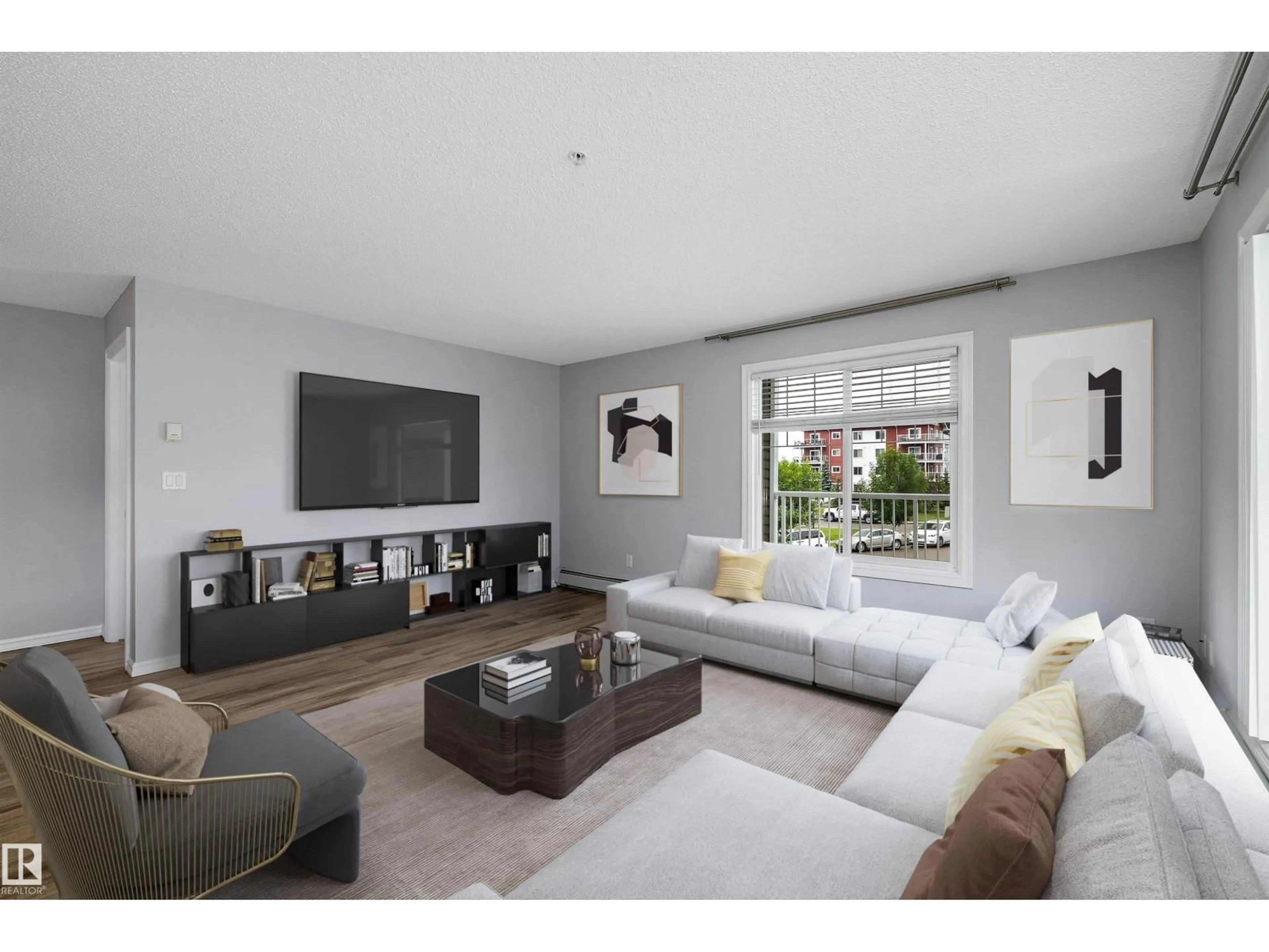 Living room with furniture, unknown for 201 - 4407 23 ST, Edmonton Alberta T6T0B9