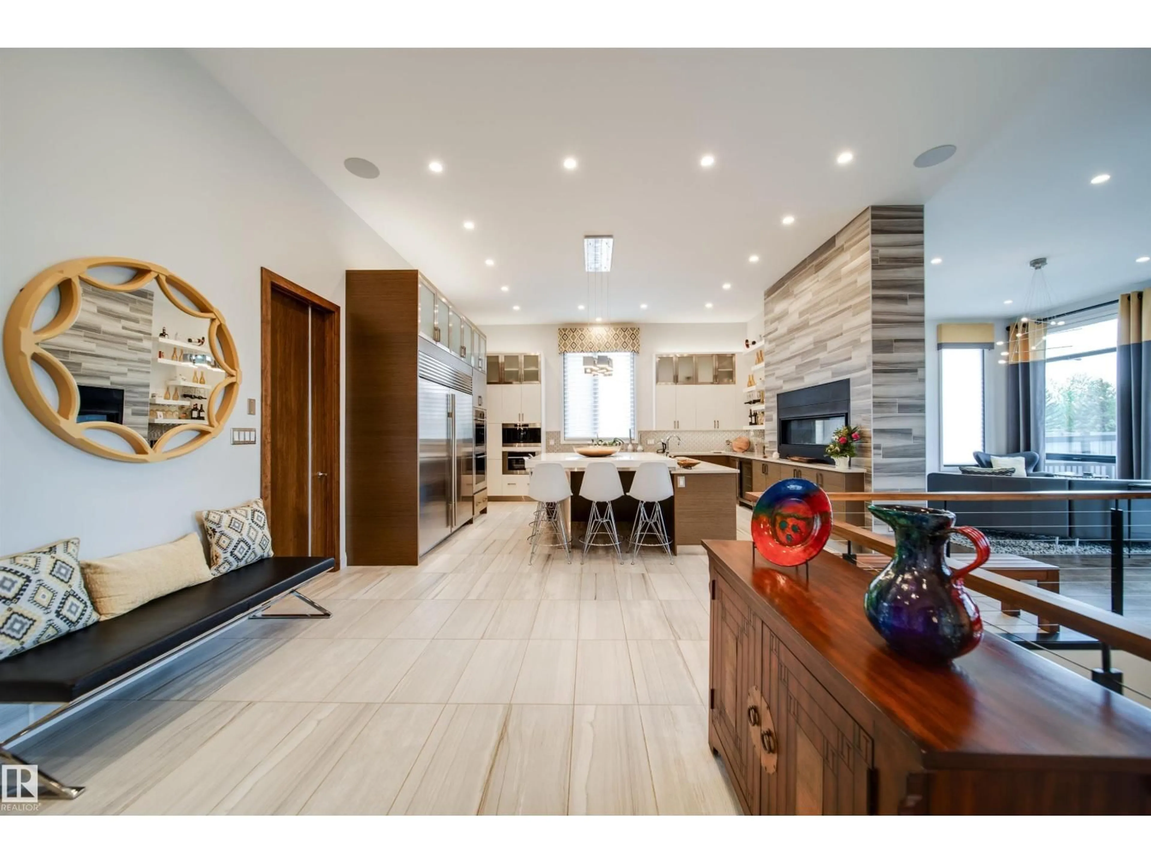 Open concept kitchen, ceramic/tile floor for SW - 672 180 ST, Edmonton Alberta T6W2S8