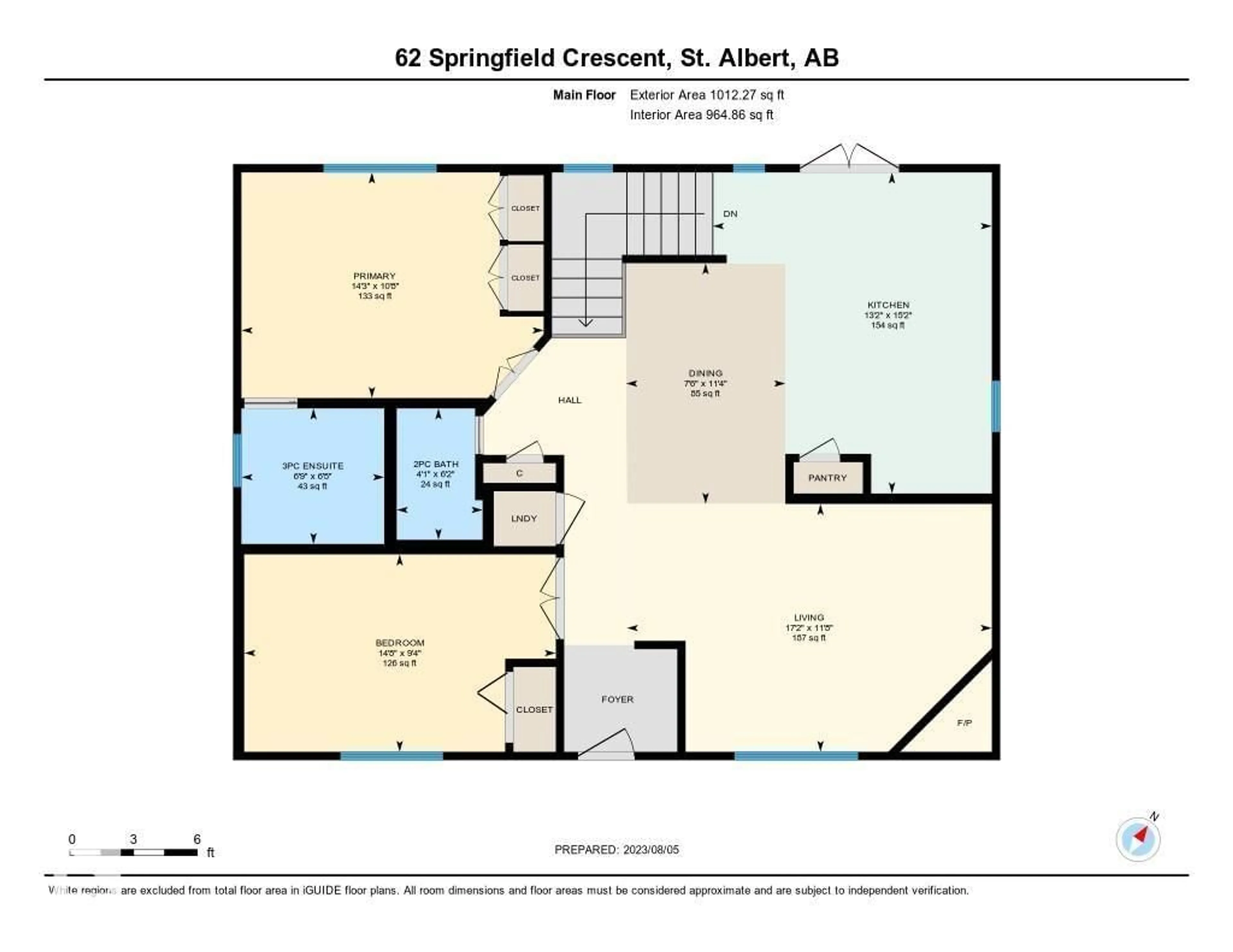 Floor plan for 62 SPRINGFIELD CR, St. Albert Alberta T8N0K1