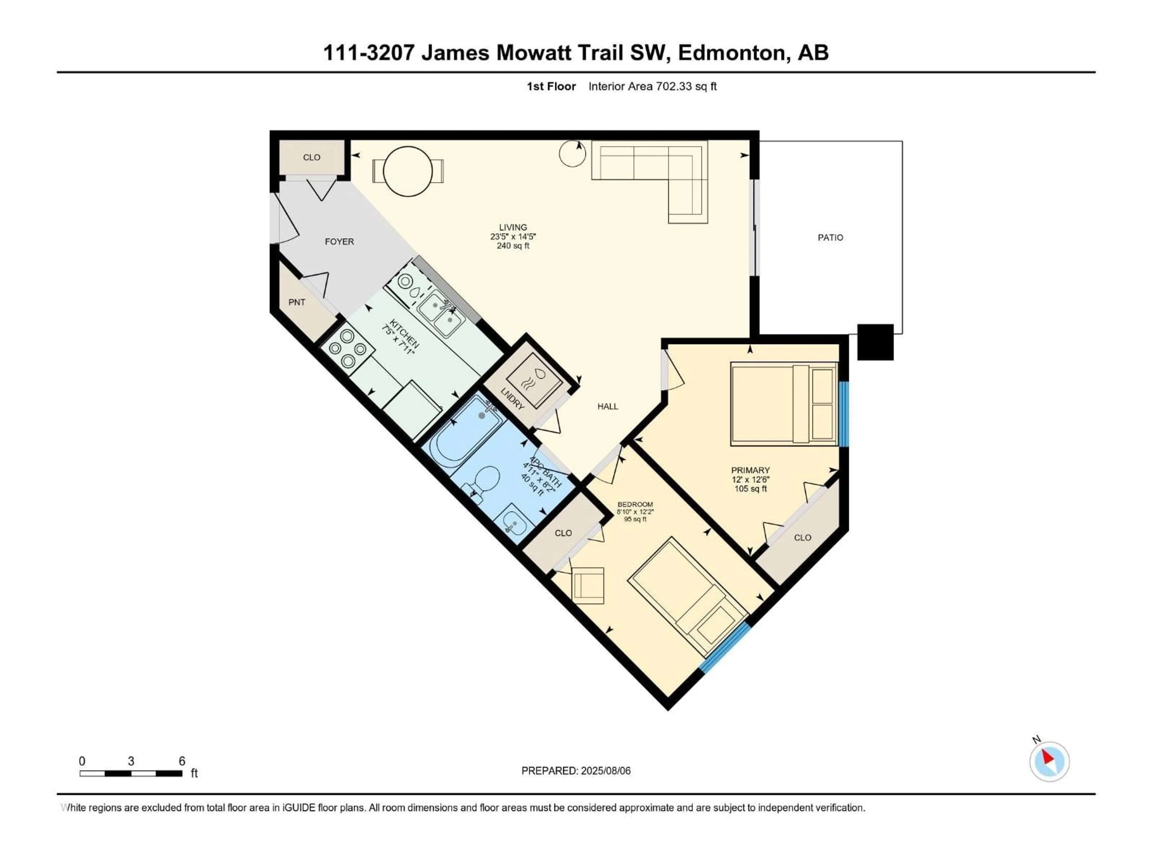 Floor plan for #111 - 3207 JAMES MOWATT TR, Edmonton Alberta T6W3L6