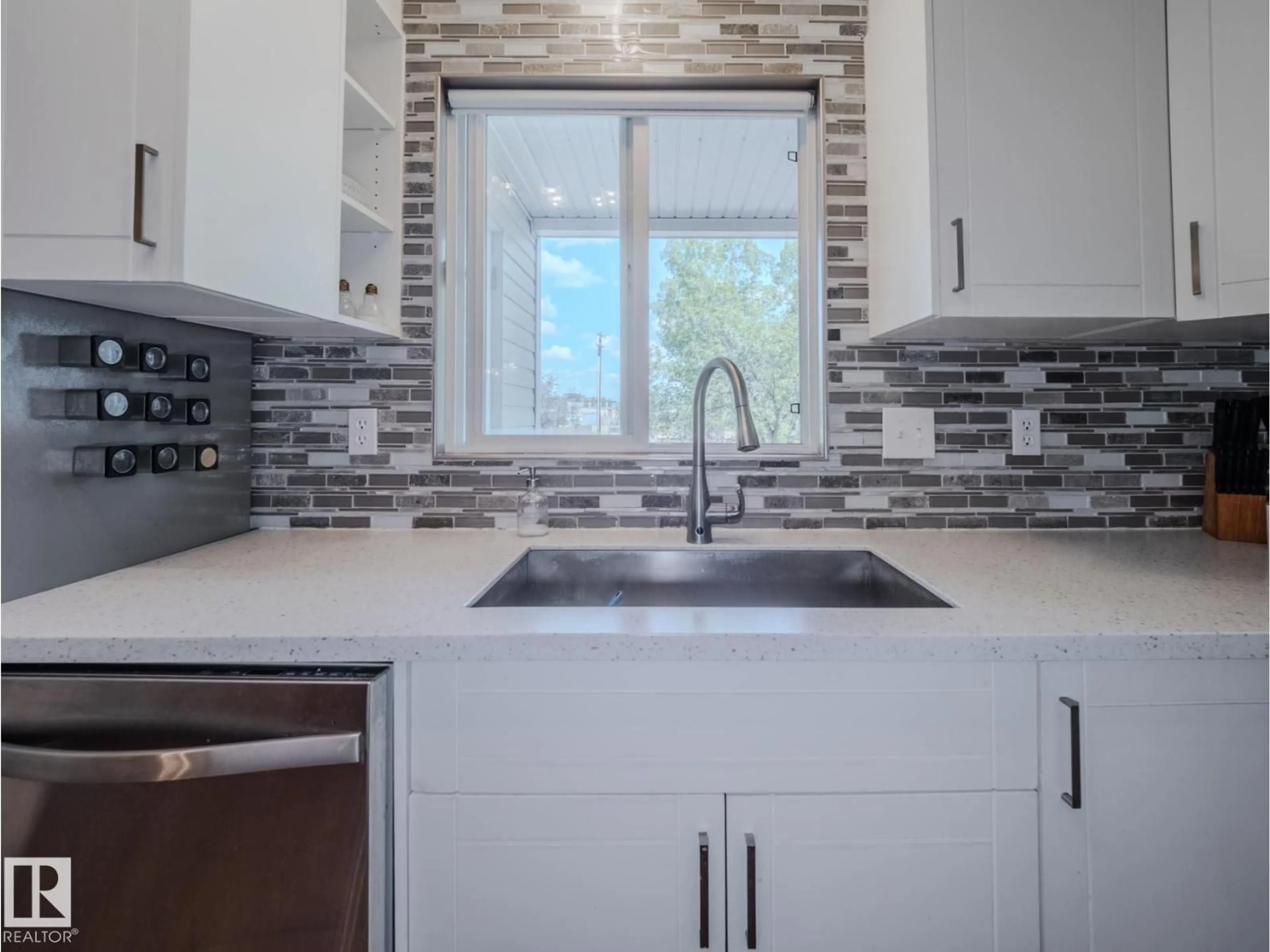 Contemporary kitchen, ceramic/tile floor for 11214 NW - 2216 80 ST, Edmonton Alberta T5B4X5