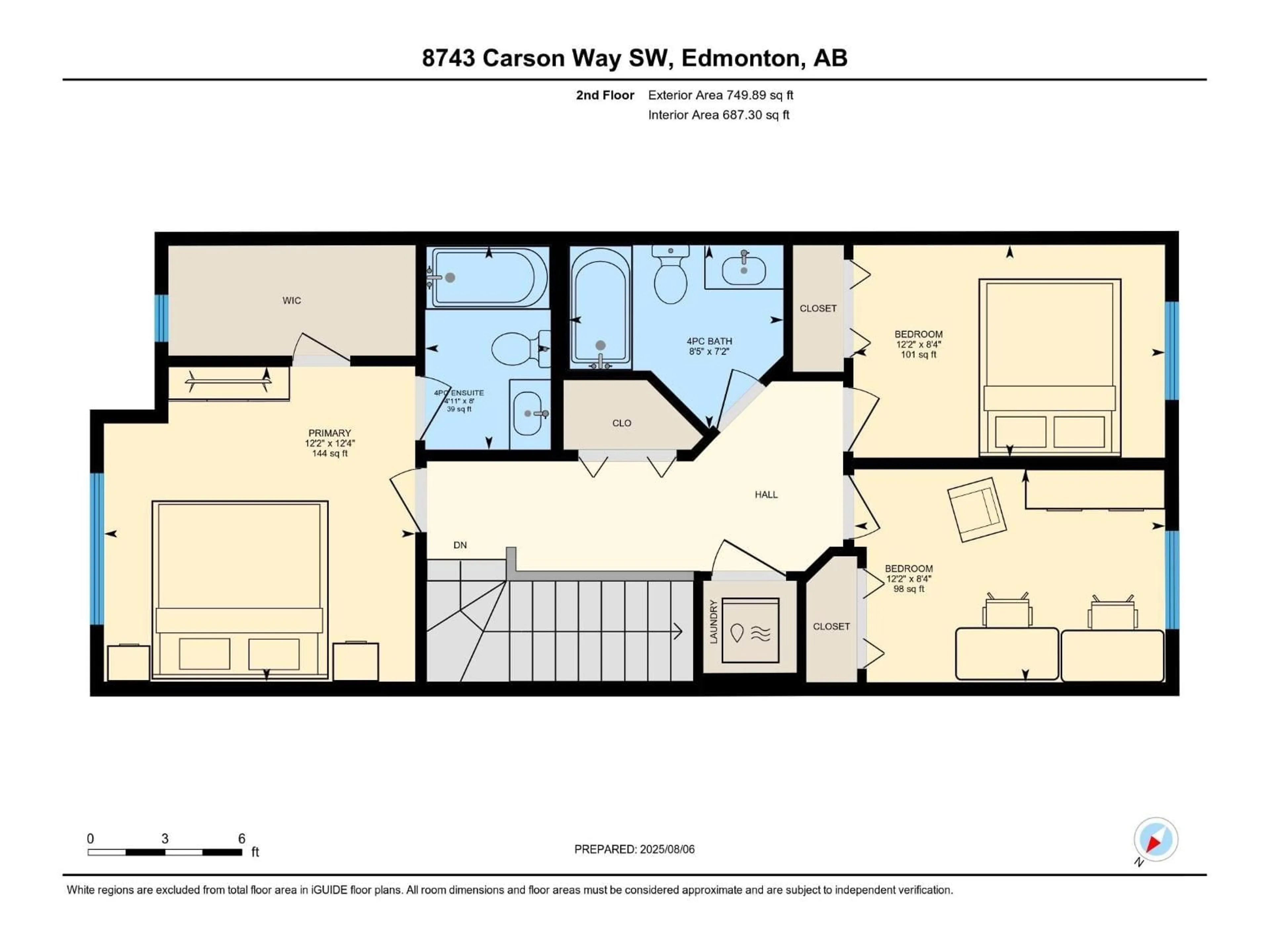 Floor plan for 8743 CARSON WY, Edmonton Alberta T6W4A6