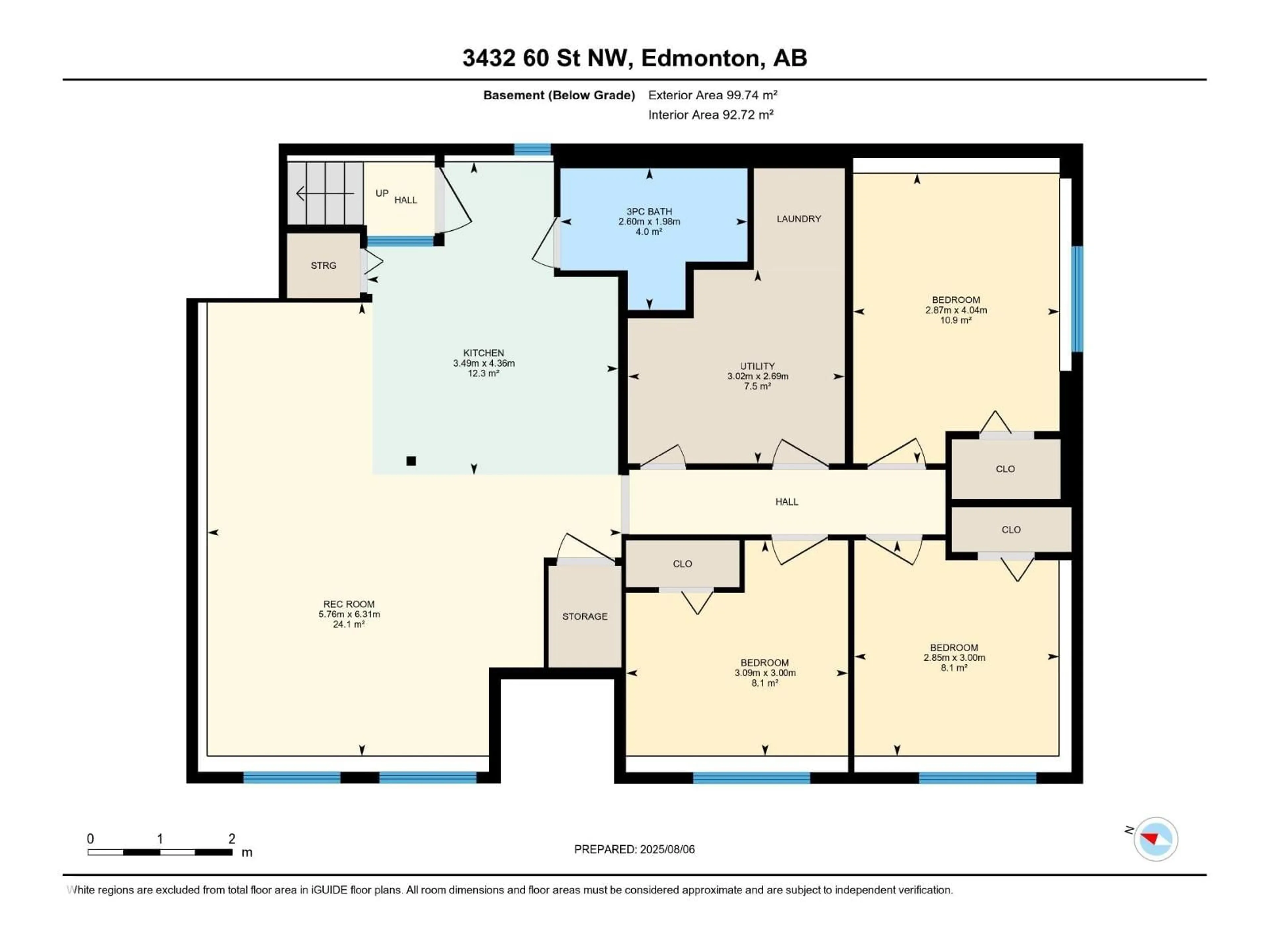 Floor plan for NW - 3432 60 ST, Edmonton Alberta T6L1E2