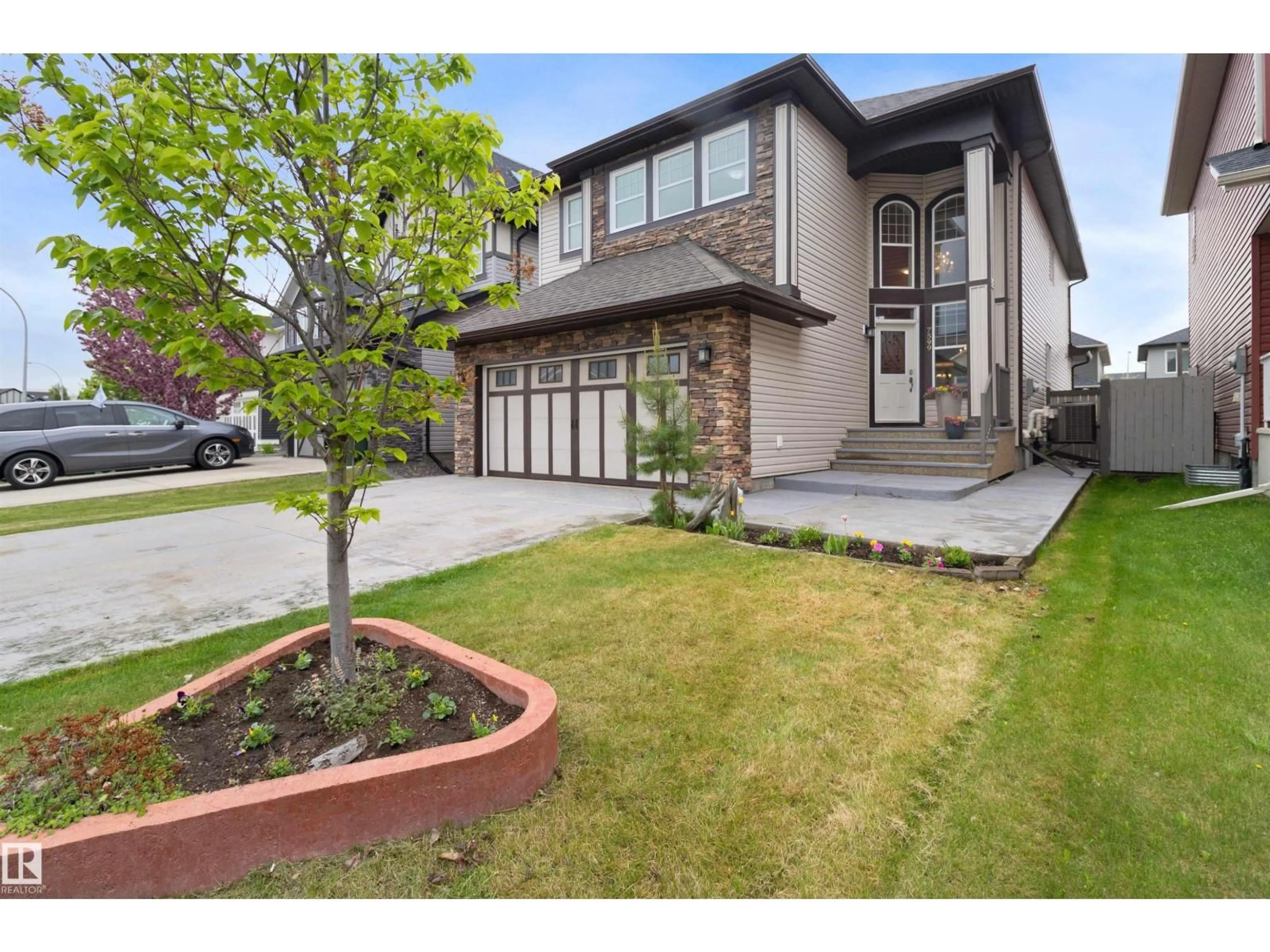 Home with brick exterior material, street for 7599 ELLESMERE WY, Sherwood Park Alberta T8H0P7
