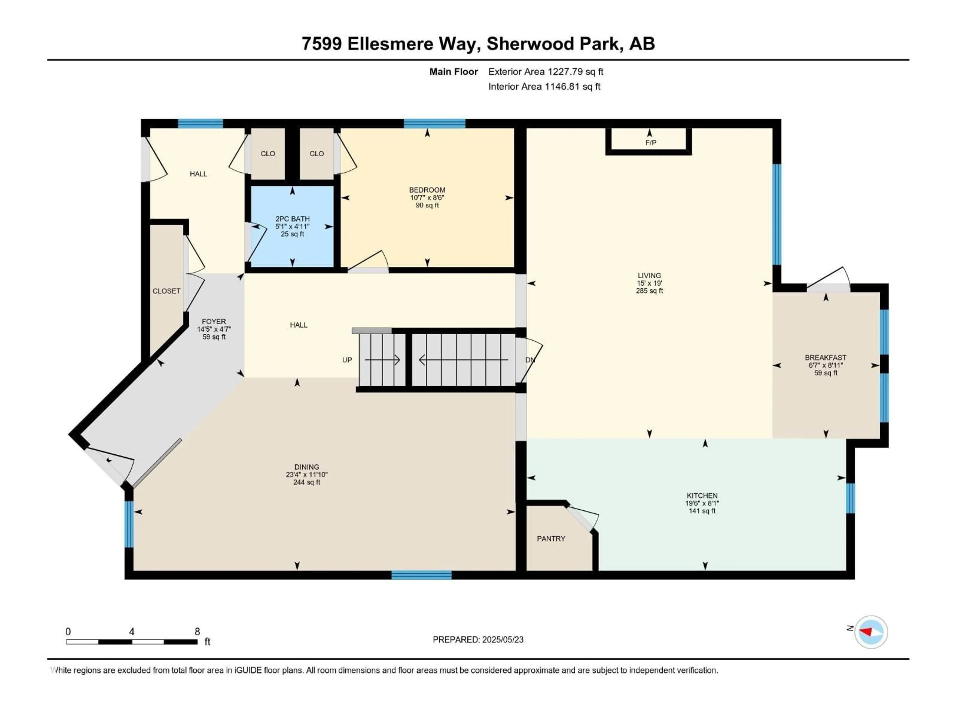 Floor plan for 7599 ELLESMERE WY, Sherwood Park Alberta T8H0P7