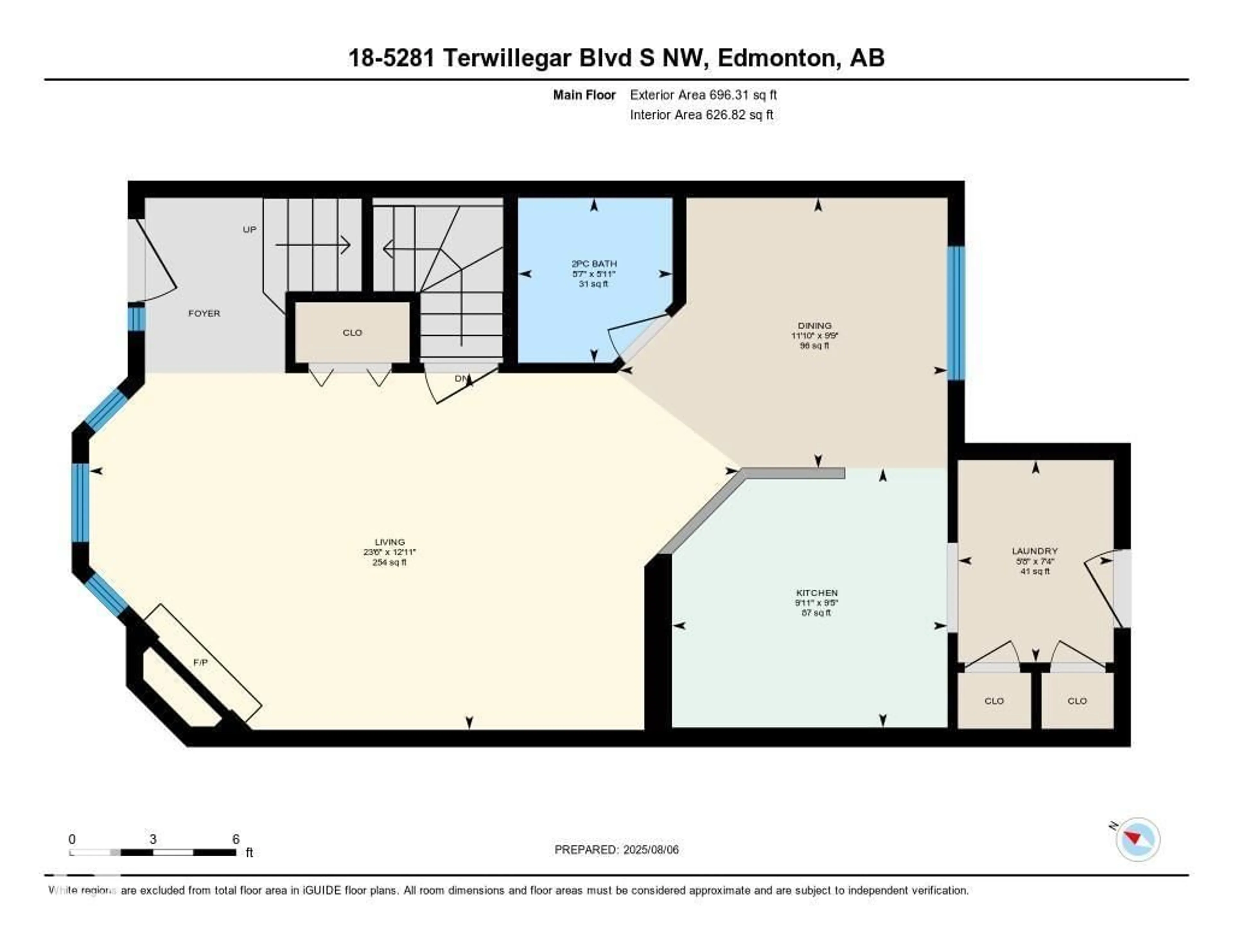 Floor plan for #18 - 5281 TERWILLEGAR BV, Edmonton Alberta T6R0C5
