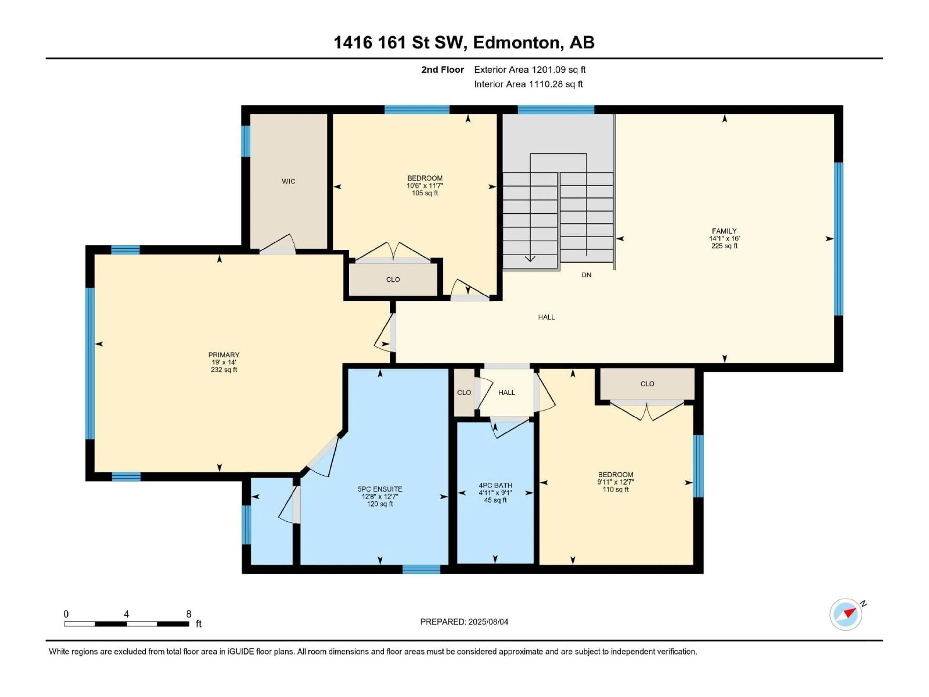 Floor plan for SW - 1416 161 ST, Edmonton Alberta T6W3P4