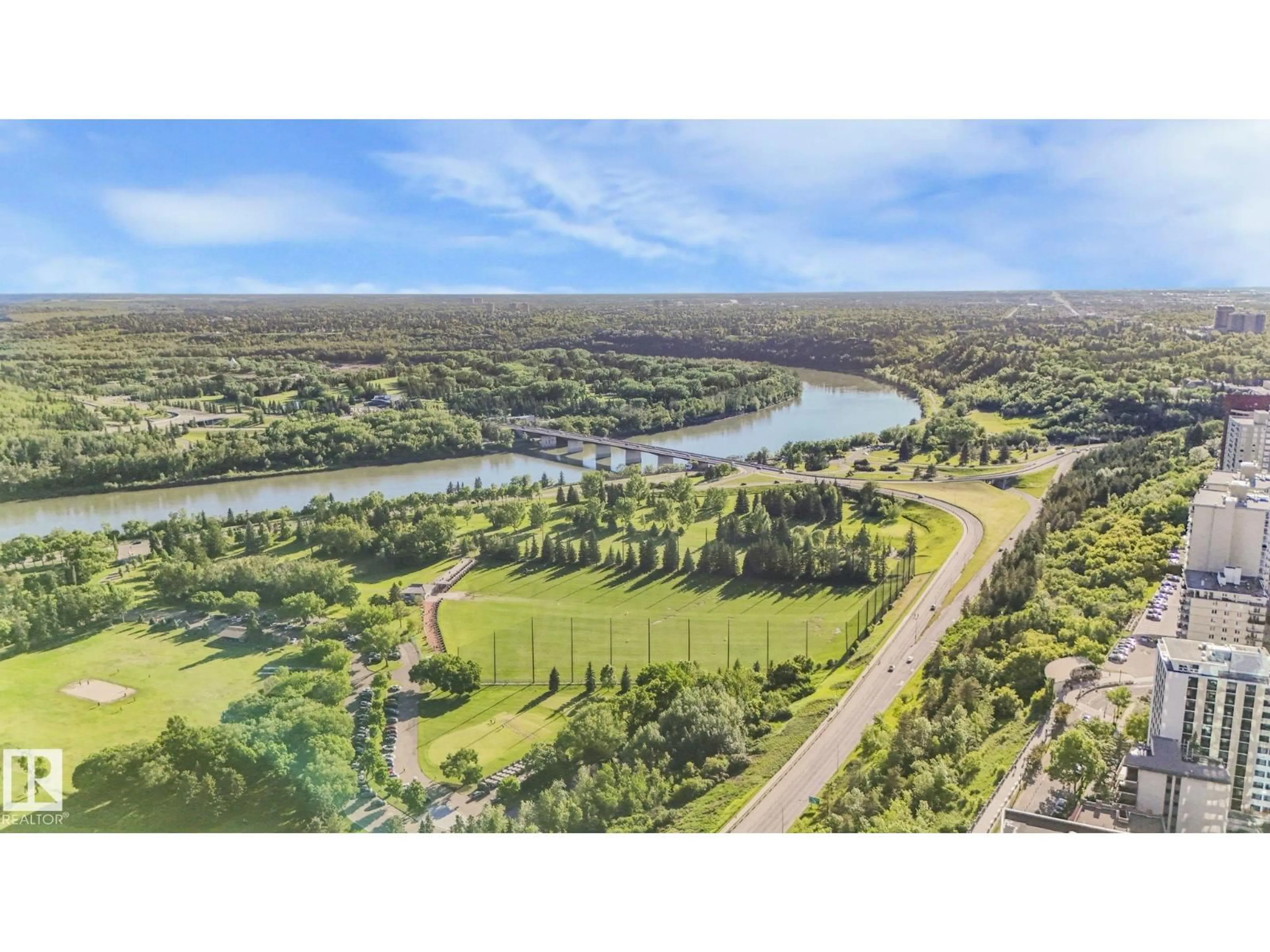 A pic from outside/outdoor area/front of a property/back of a property/a pic from drone, water/lake/river/ocean view for #301 - 10028 119 ST, Edmonton Alberta T5K1Y8