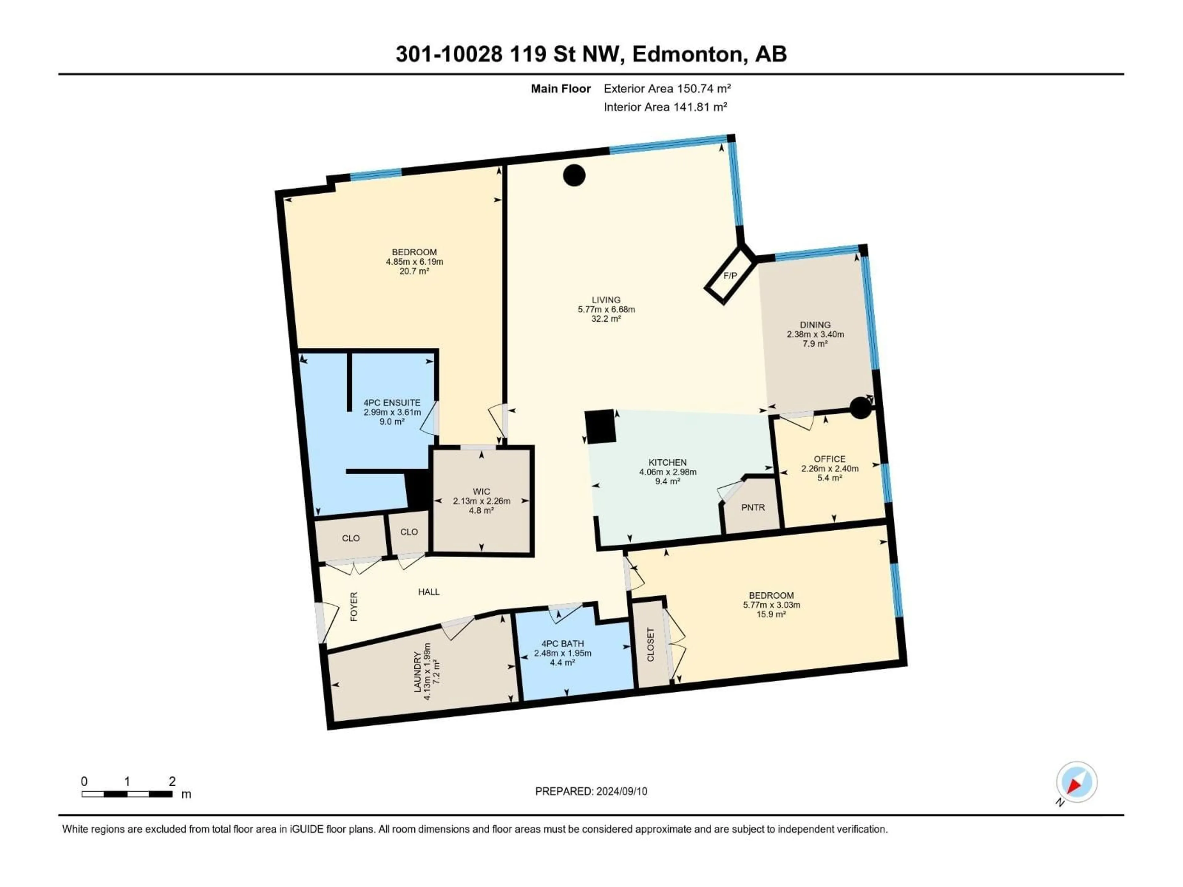 Floor plan for #301 - 10028 119 ST, Edmonton Alberta T5K1Y8