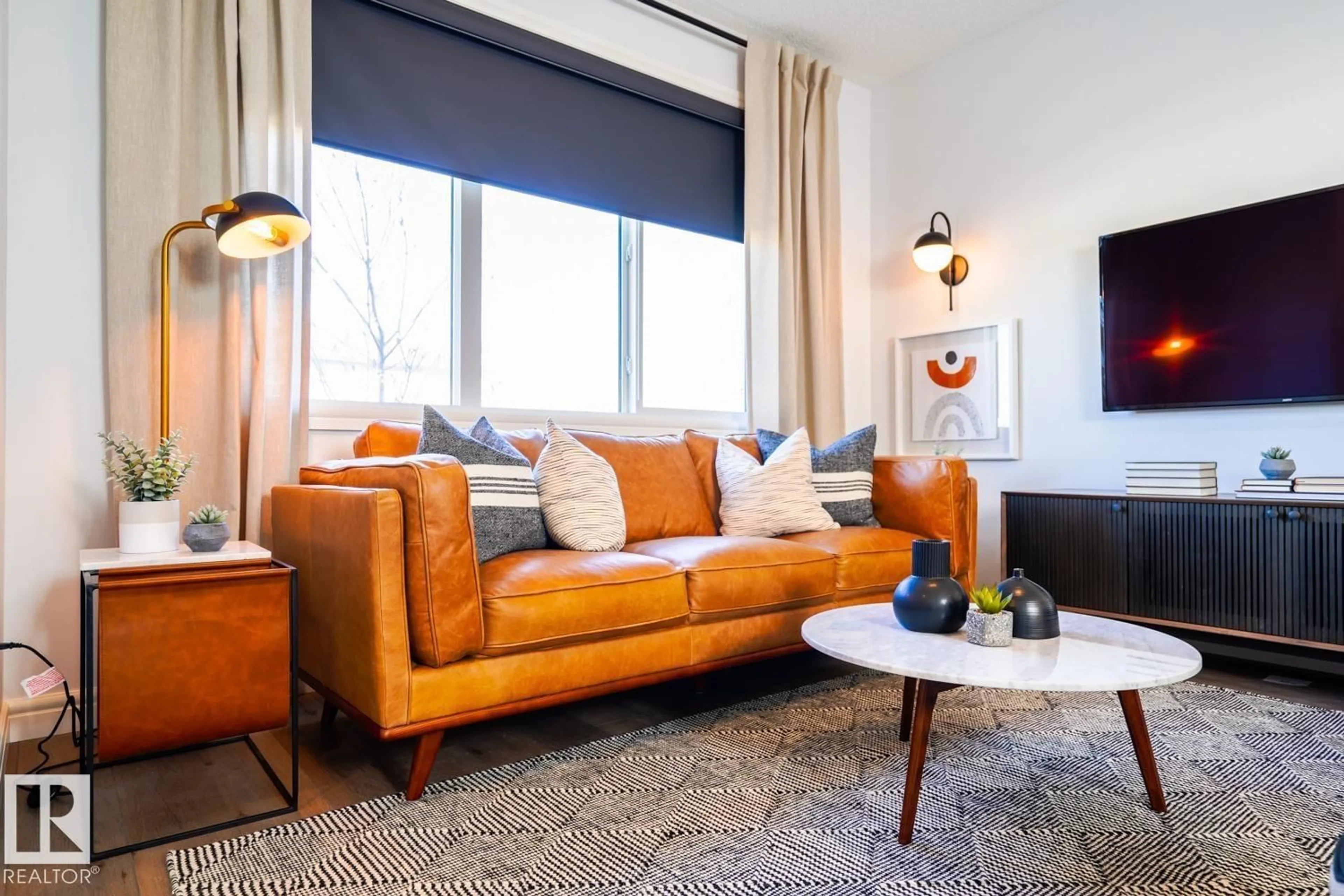 Living room with furniture, carpet floor for 200 SAVOY CR, Sherwood Park Alberta T8H2Y3