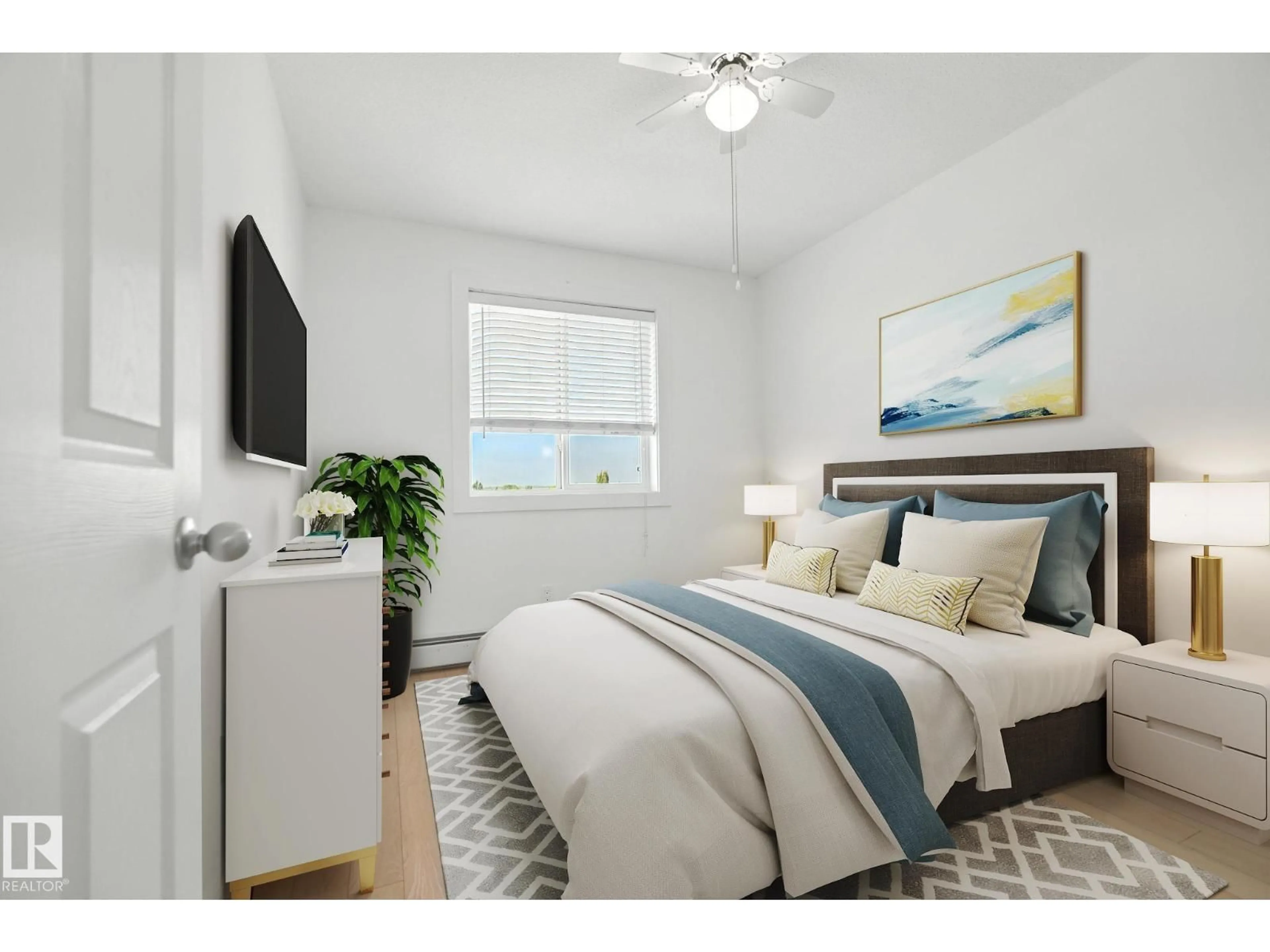 Bedroom with bed, unknown for #415 - 4310 33 ST, Stony Plain Alberta T7Z0A8