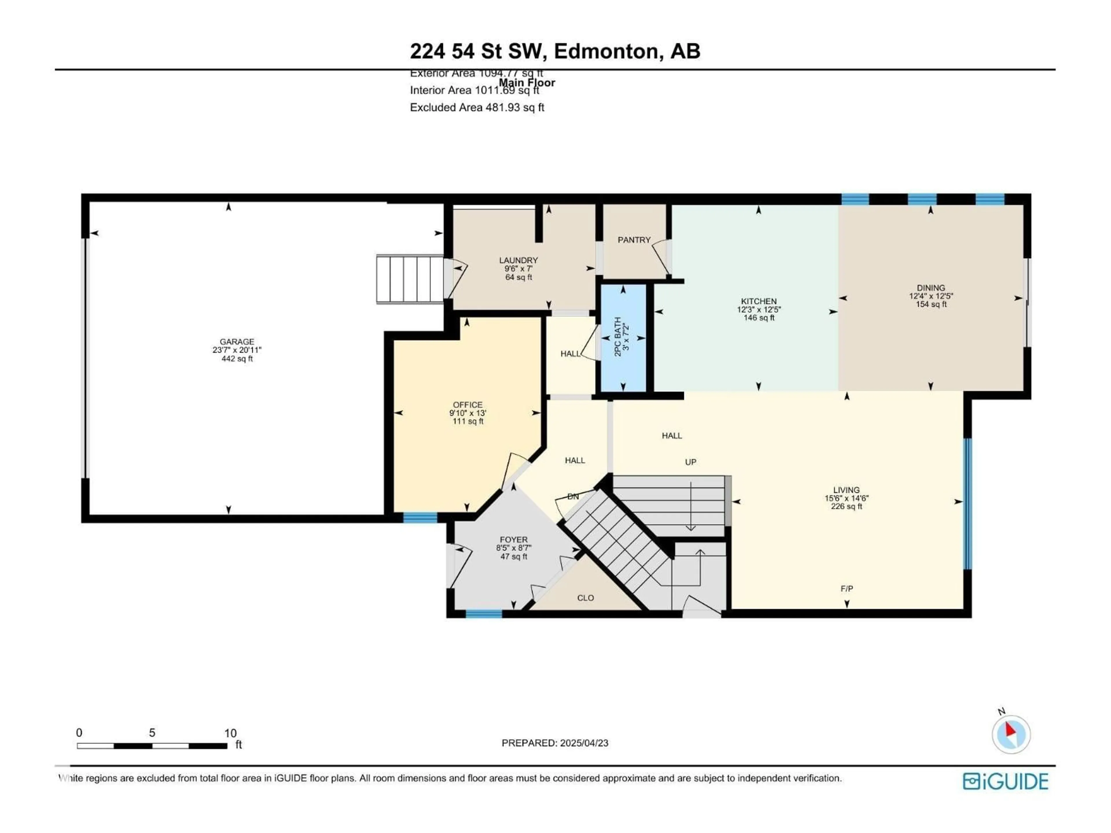 Floor plan for 224 54 ST, Edmonton Alberta T6X0L4