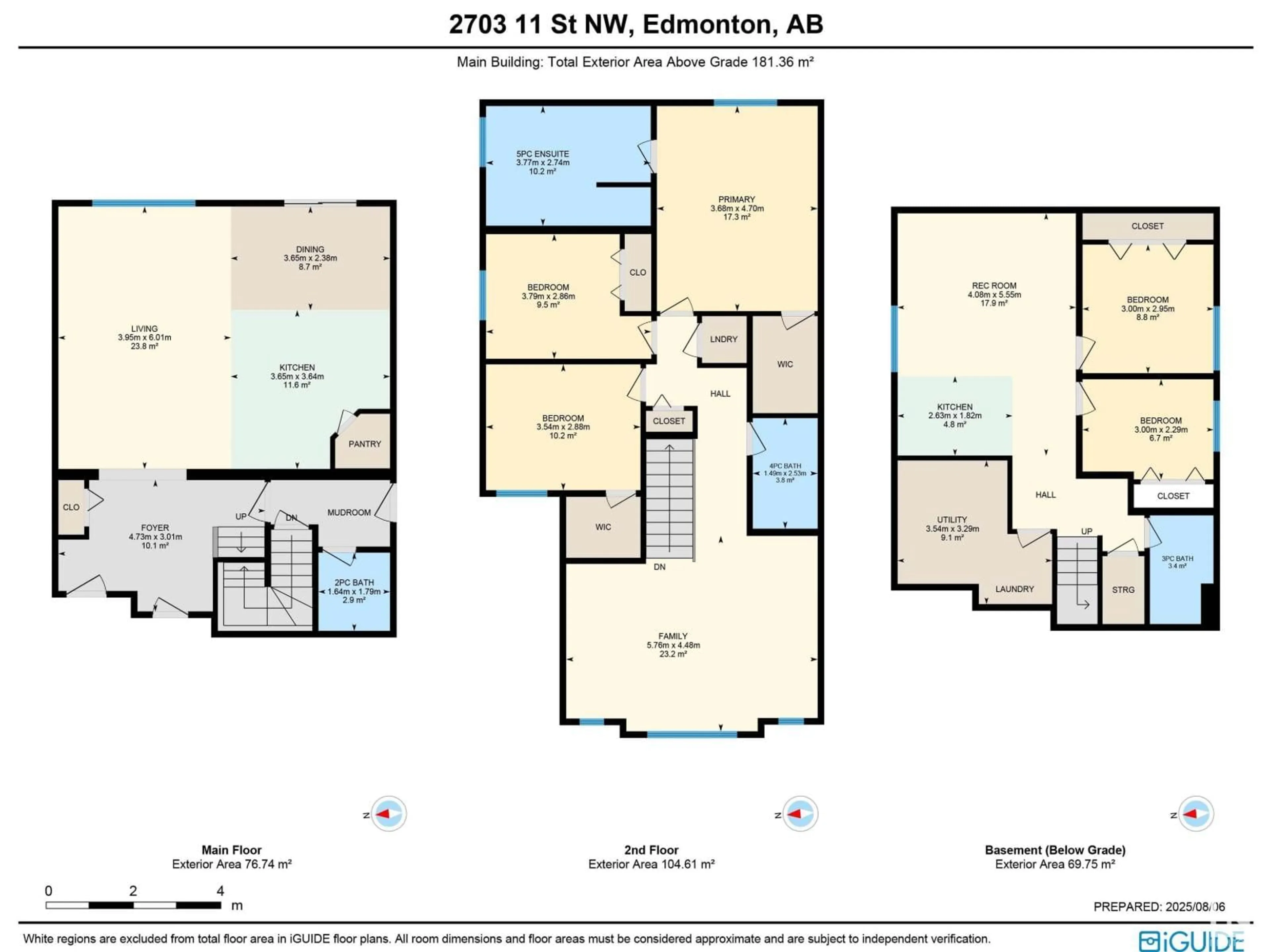 Floor plan for 2703 11 ST NW, Edmonton Alberta T6T0X9