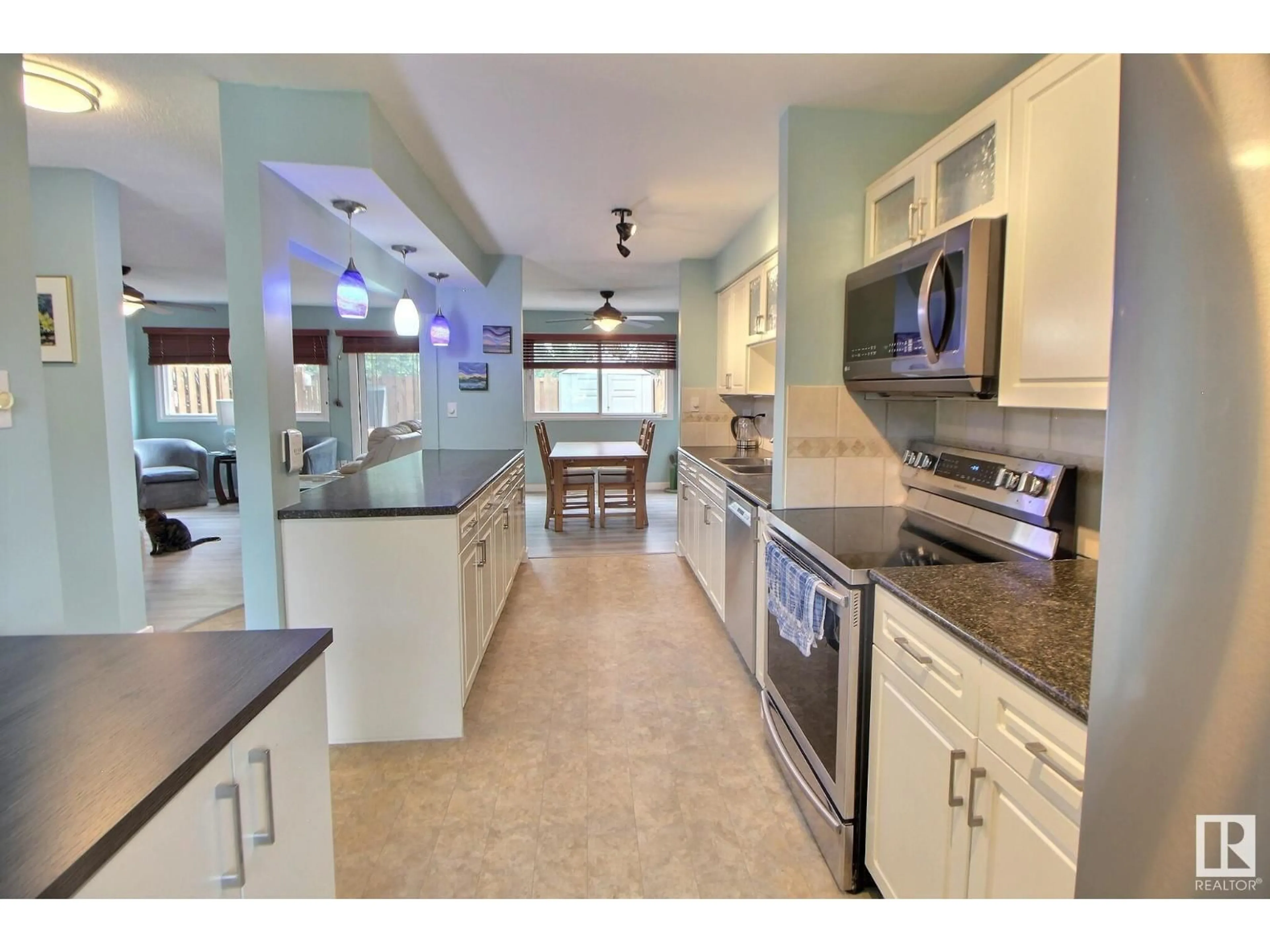 Open concept kitchen, ceramic/tile floor for 49 ROYAL RD, Edmonton Alberta T6J2E7