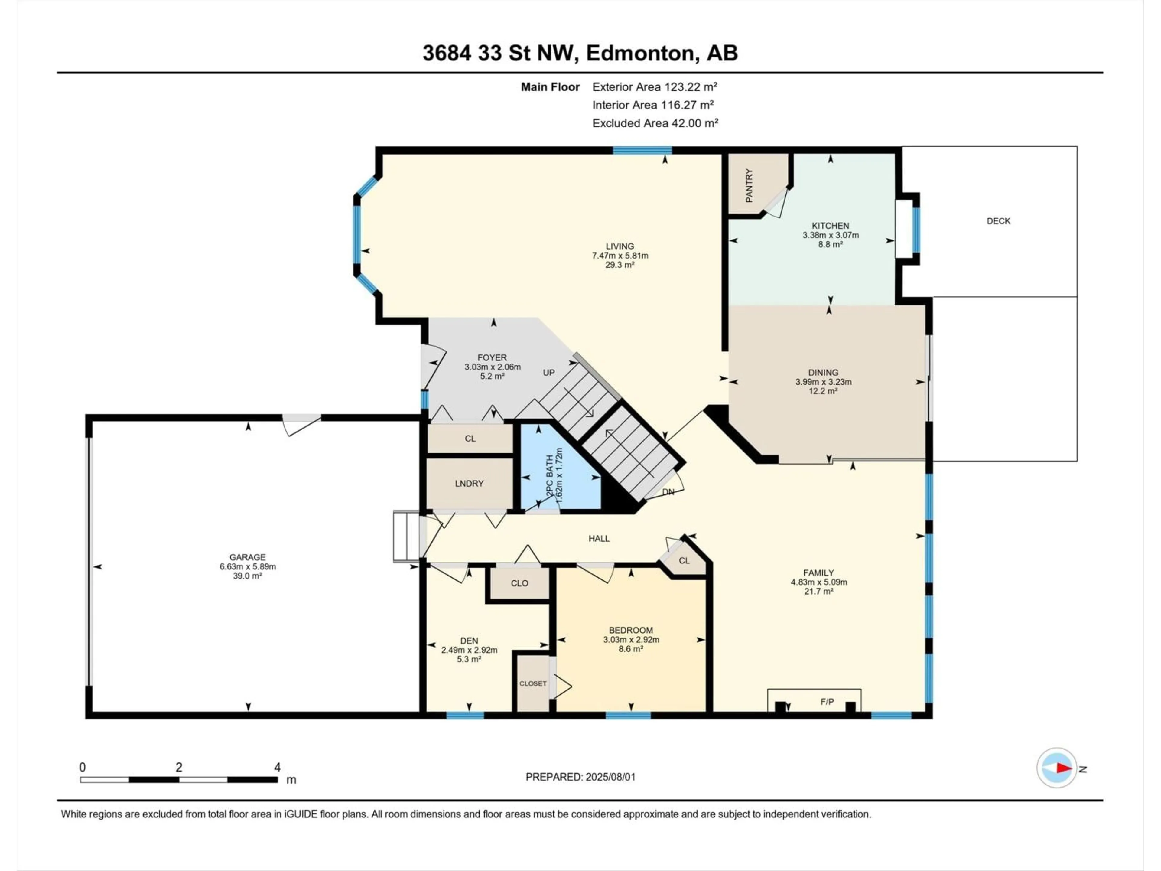 Floor plan for NW - 3684 33 ST, Edmonton Alberta T6T1G2
